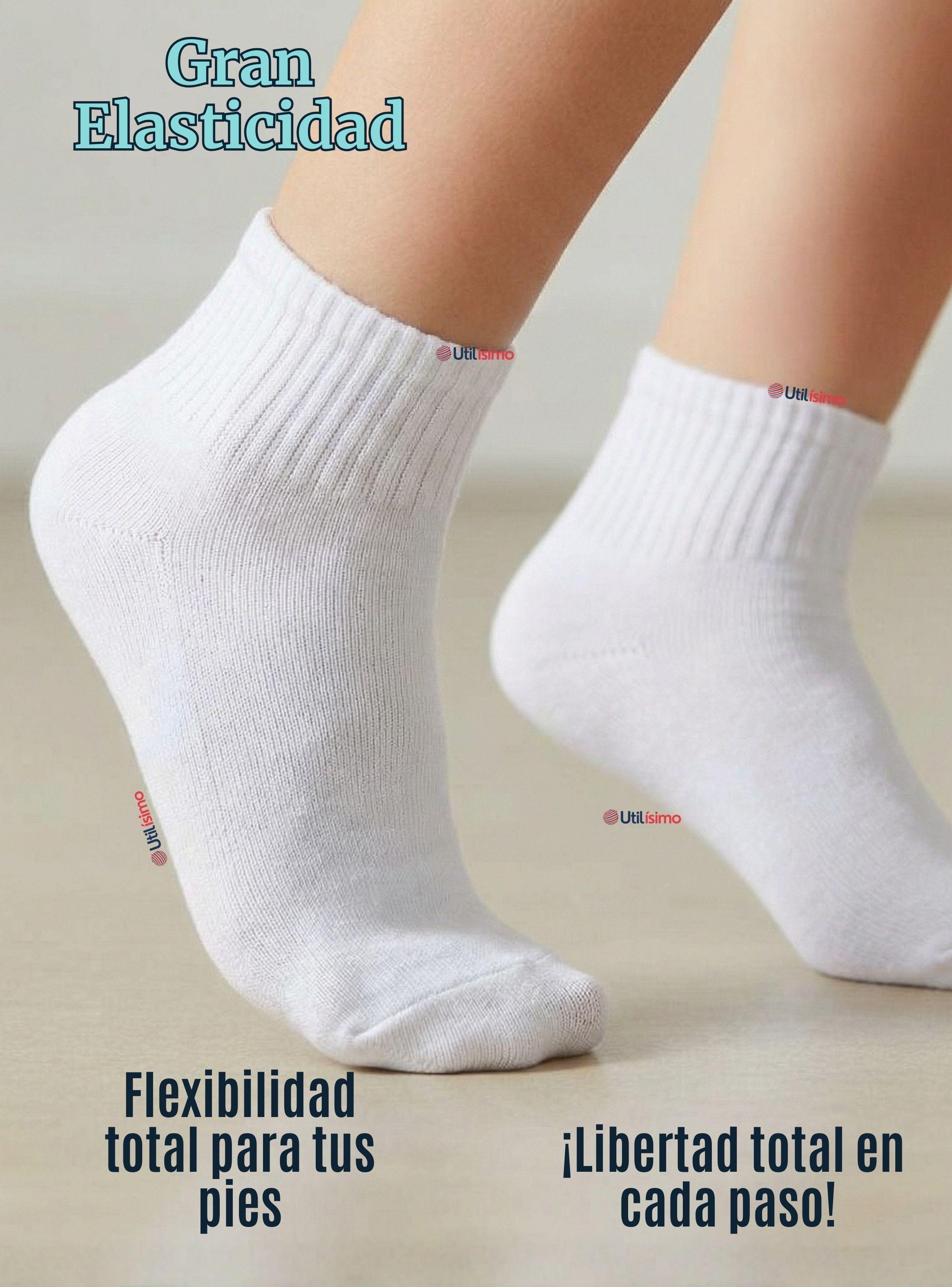 Pack 3 Pares Calcetines Tobilleras Cortos Algodón Color Blanco para Niñas y Niños-6