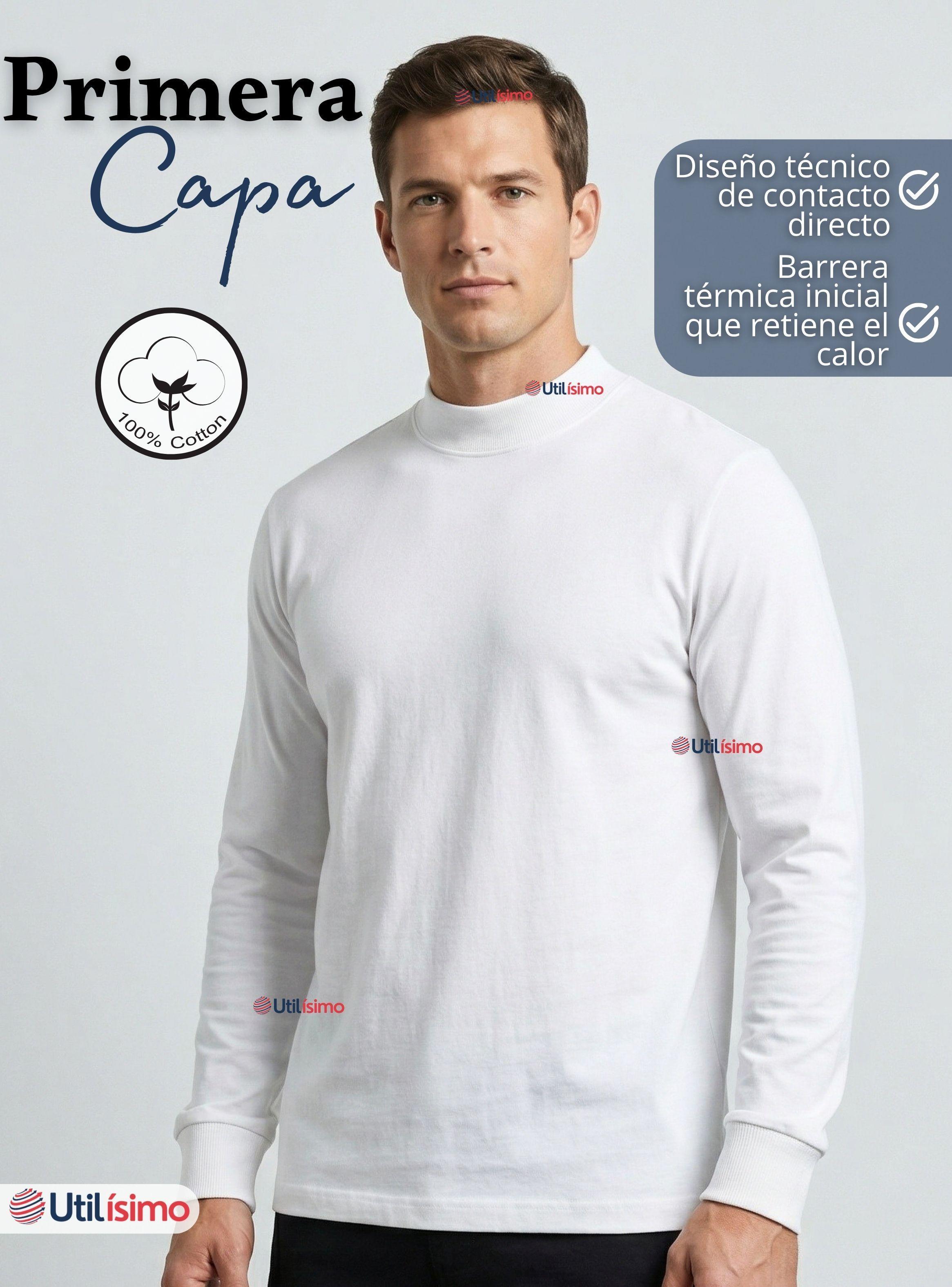 Pack 6 Camisetas Poleras Algodón Primera Capa Cuello Beatle Manga Larga Colores Surtidos Hombre-3