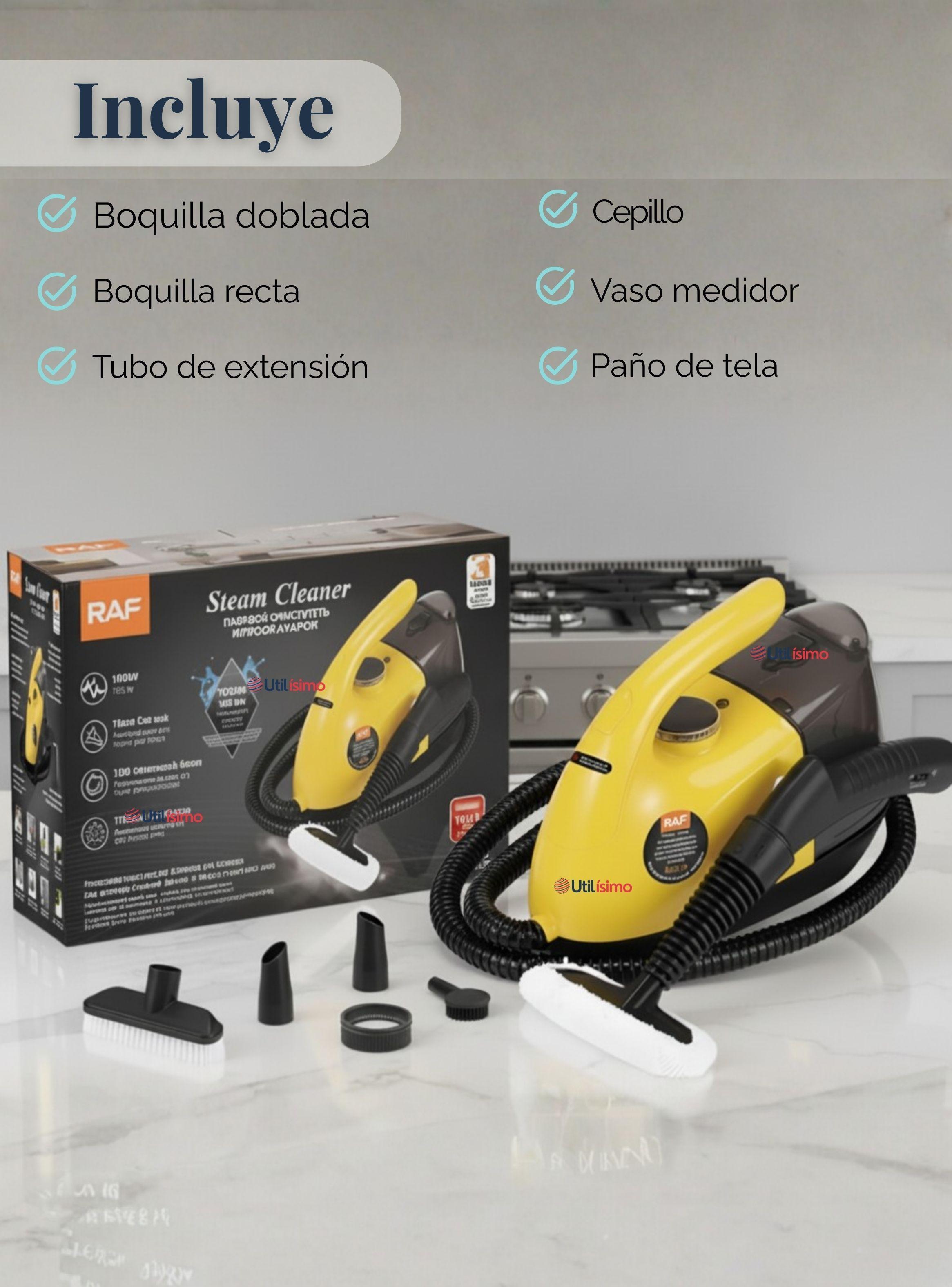 Limpiador A Vapor Sanitizador Multiuso de 1800w Amarillo 1000ml Multifunción 15 En 1-2