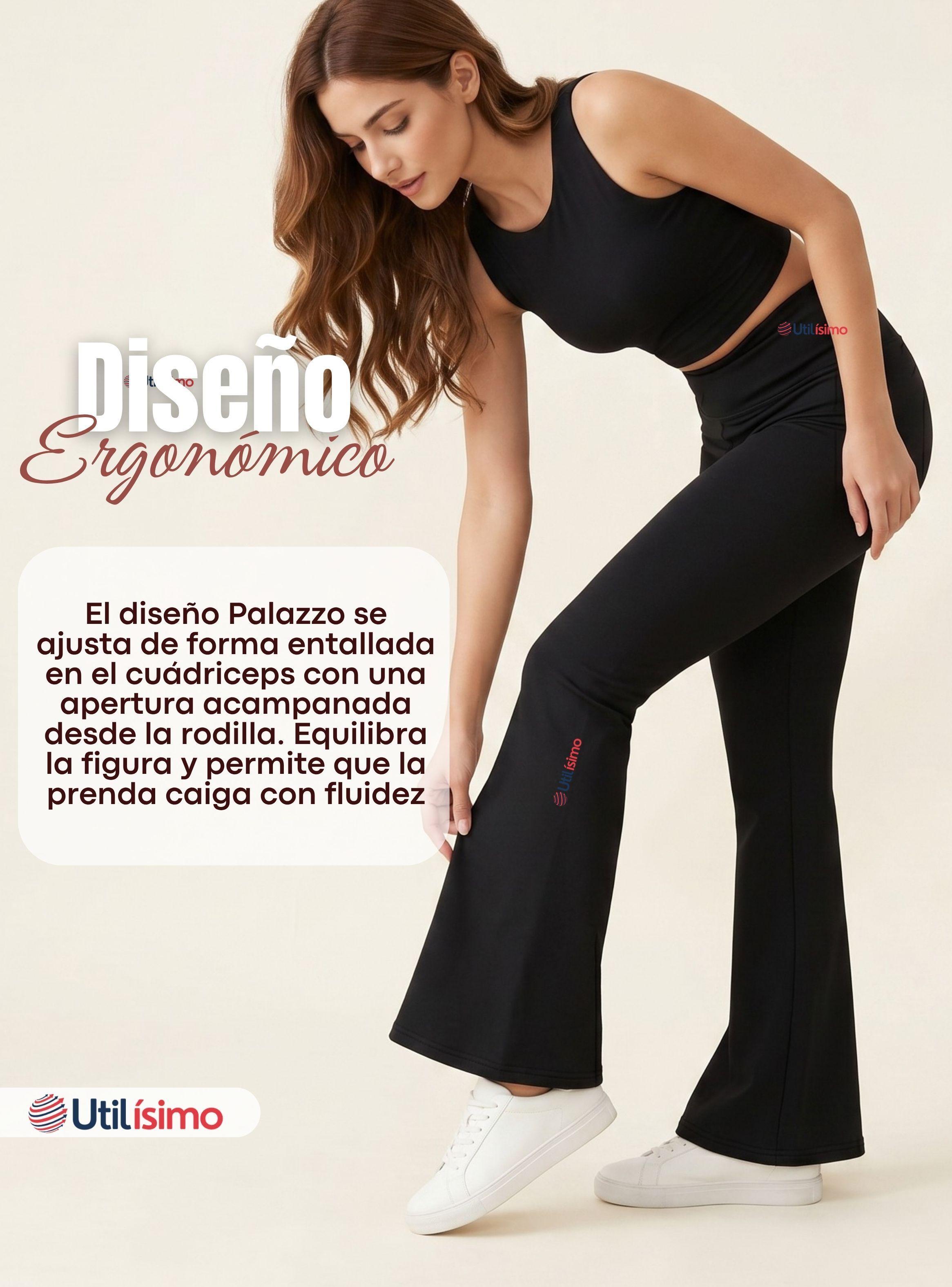 Calza Polar Con Chiporro Palazzo de Mujer Elasticada Térmica Negra-5