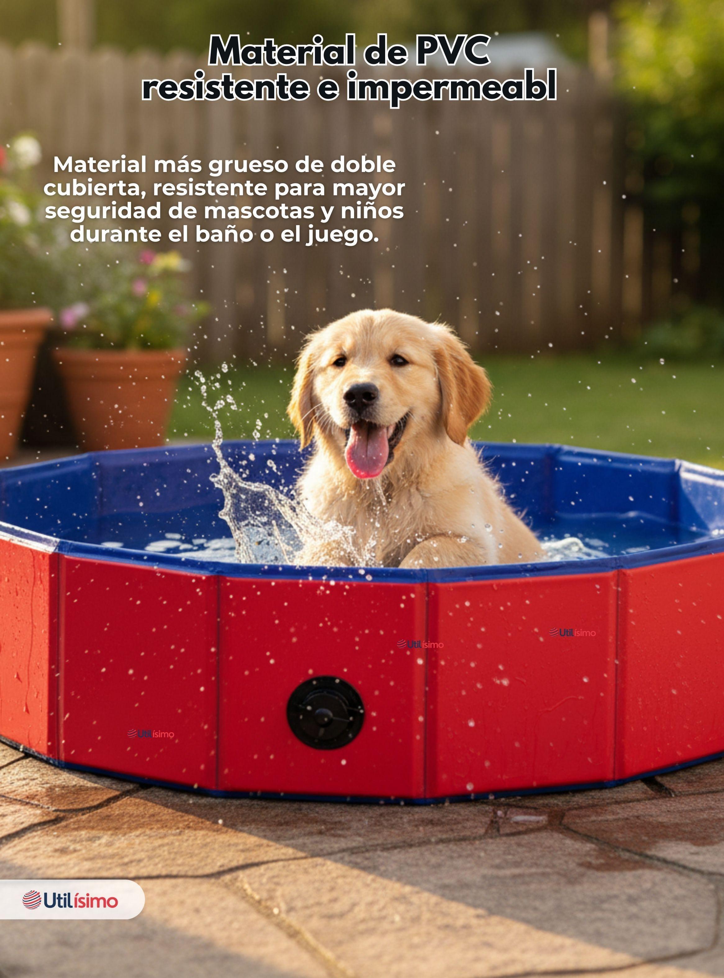 Piscina Bañera Portátil y Plegable Para Perros 80x20cm Mascotas -7