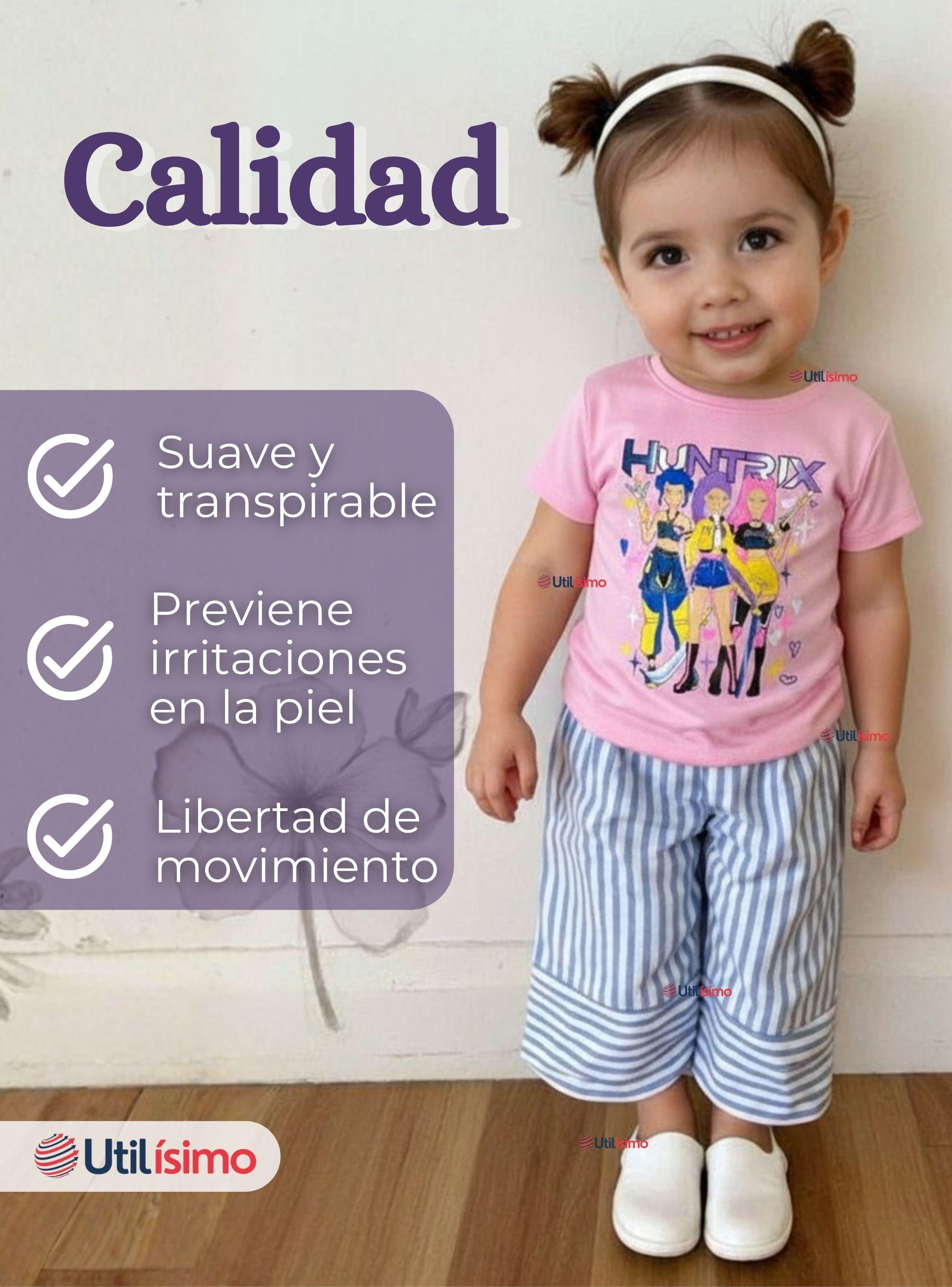 Polera Huntrix de100% Algodón Manga Corta Niña HUNTR/X Demon Hunters Rumi Mira Zoey-6