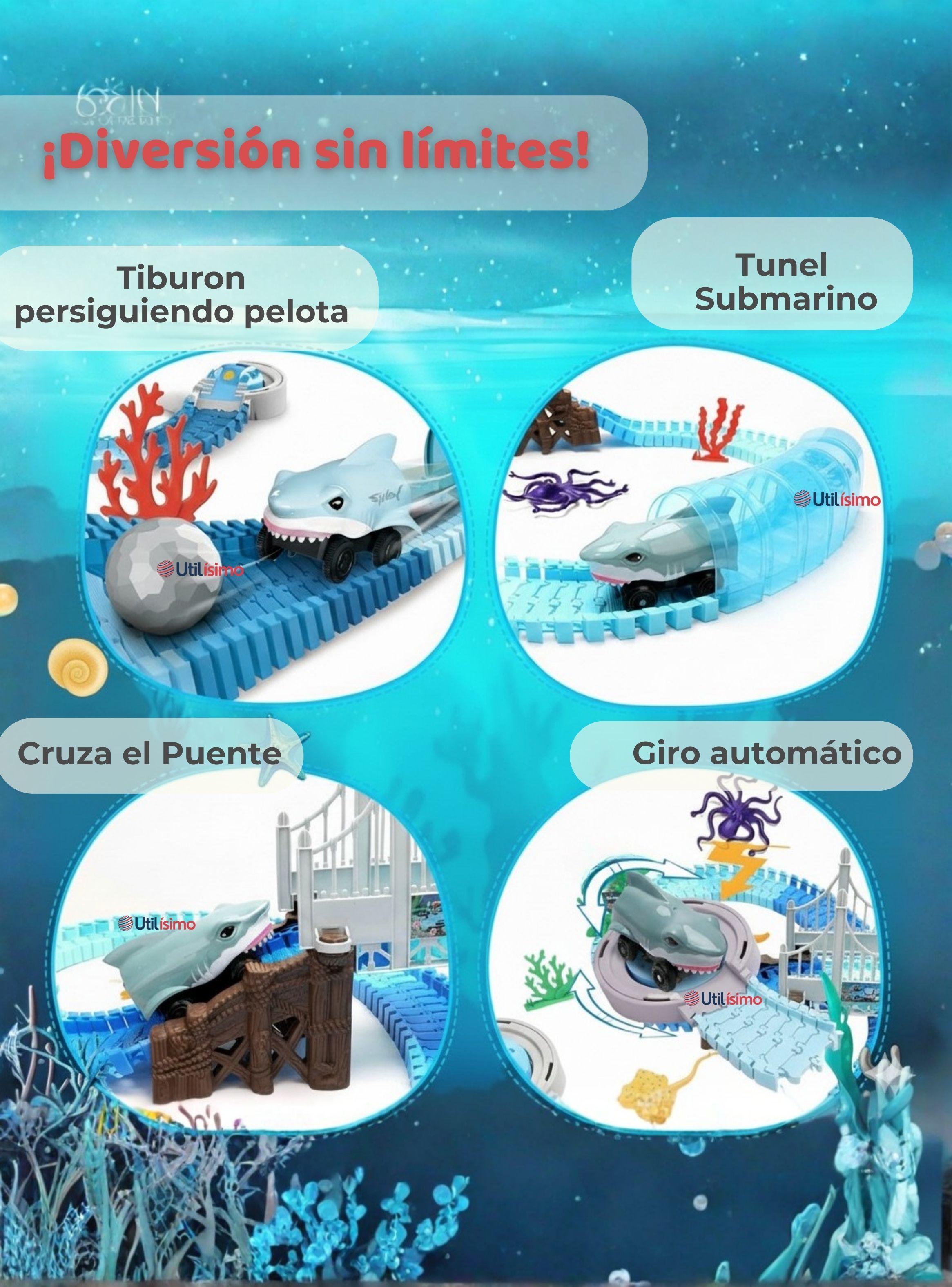 Pista Carreras de Auto para Niño Juguete Flexible Acuático 183 Piezas Armables -7