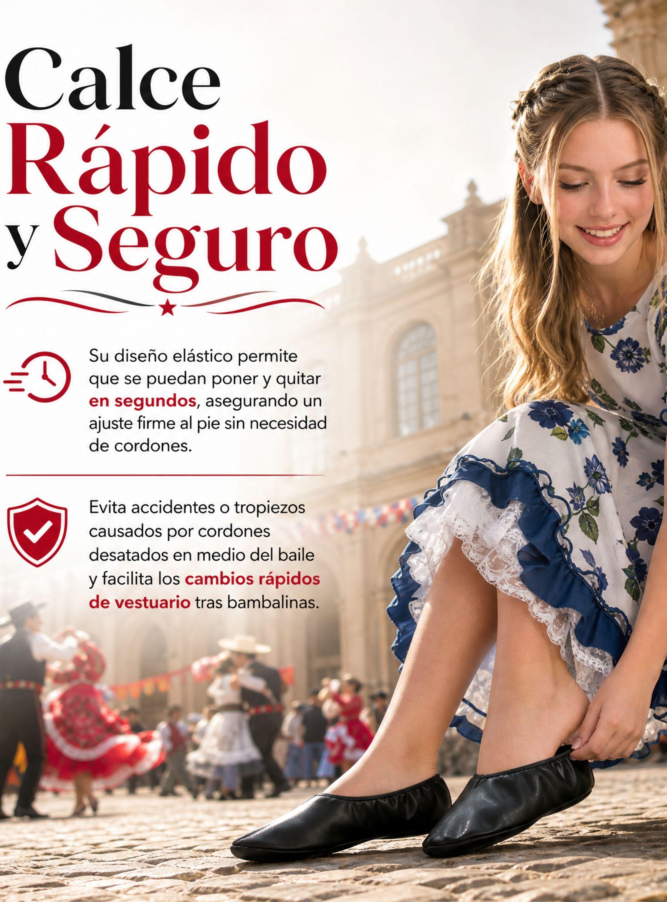 1 Par Zapatillas Chicle Negras Juvenil Bailes y Danza Fiestas Patrias Tallas 36 37 38 39 40 41-6