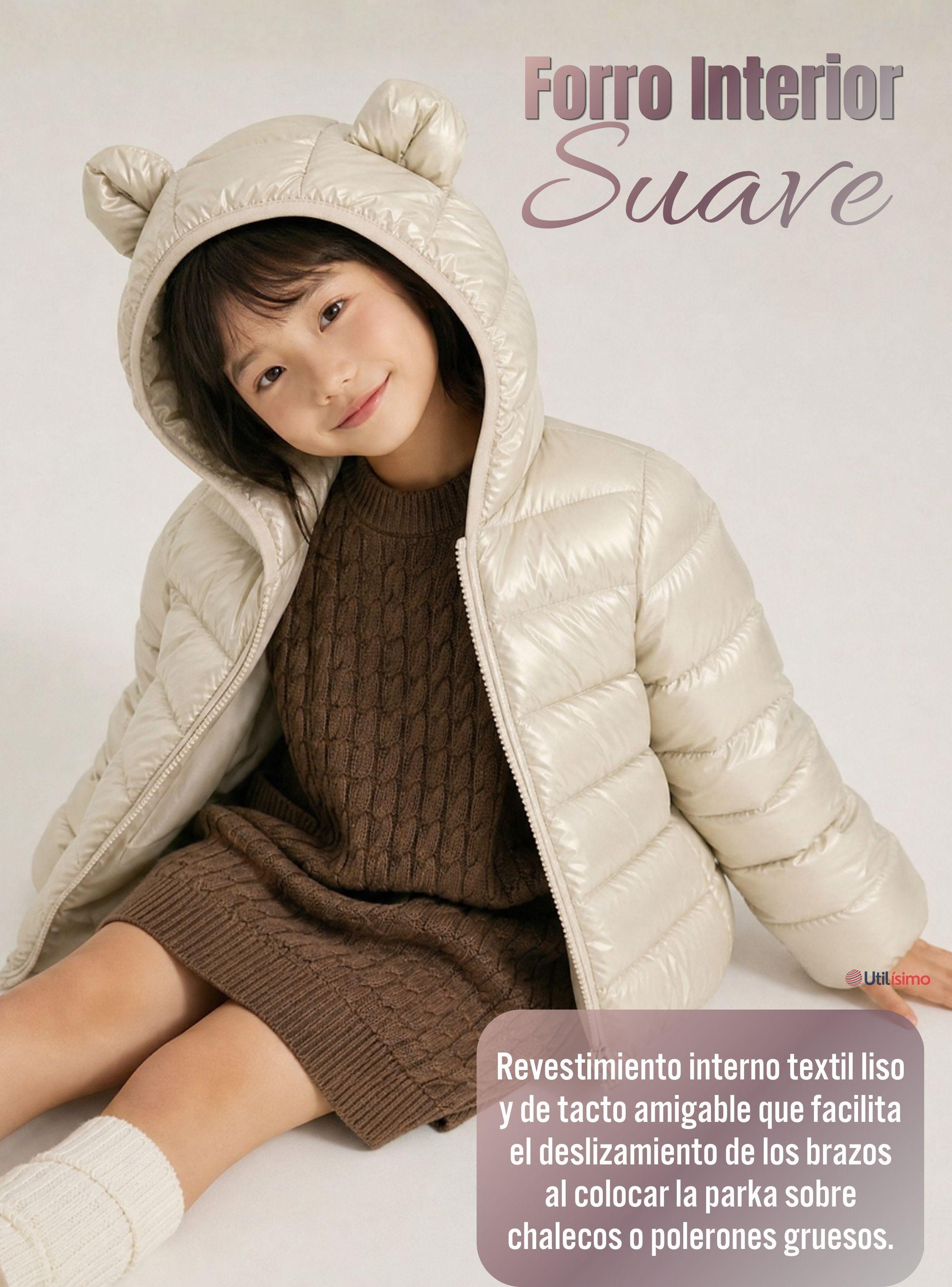 Parka Térmica Acolchada Beige Bebé Niña Con Orejitas Sweet Winter-6