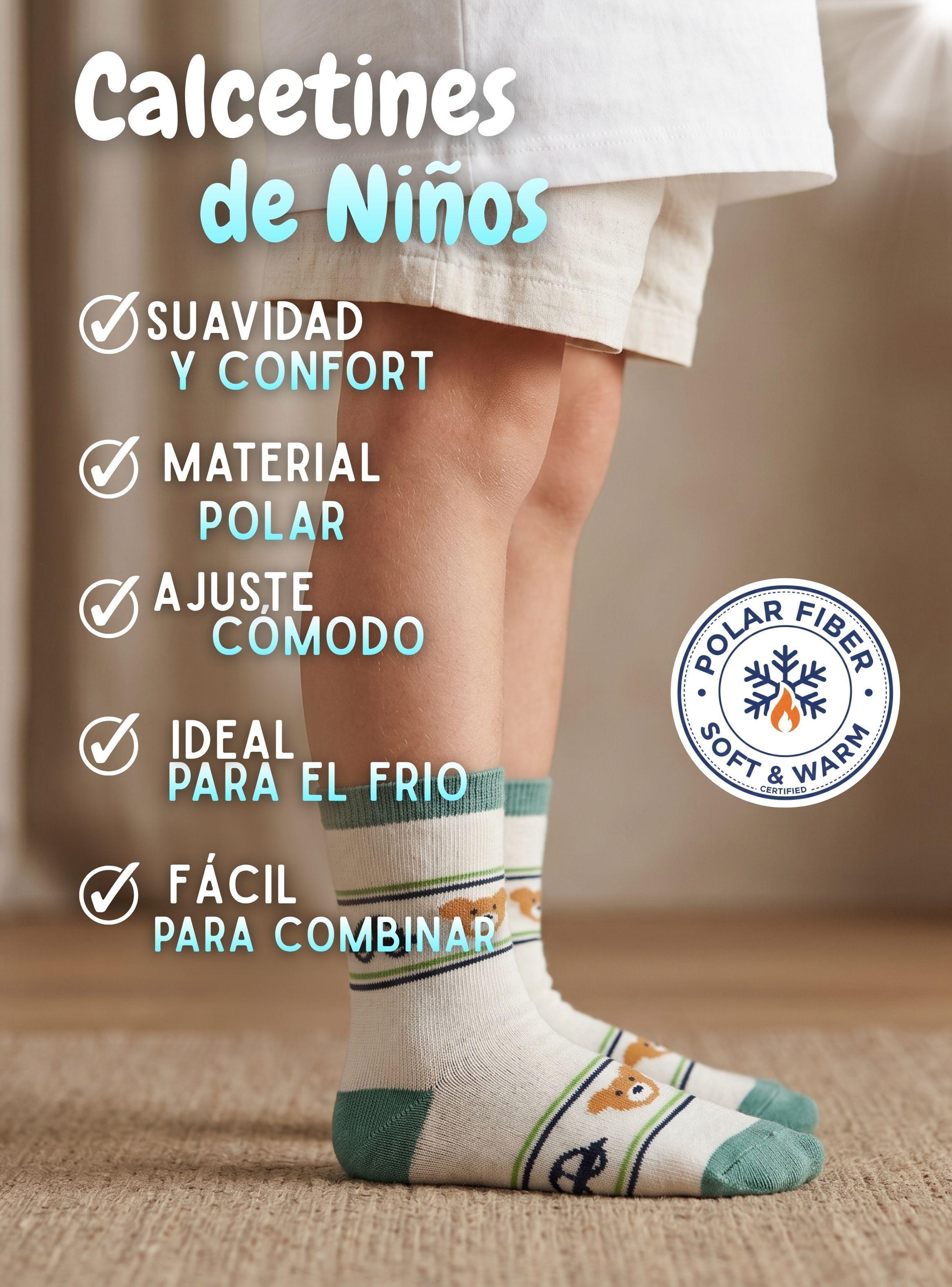 Pack 4 Pares Calcetines Toalla Niño Suaves Cálidos Invierno-4