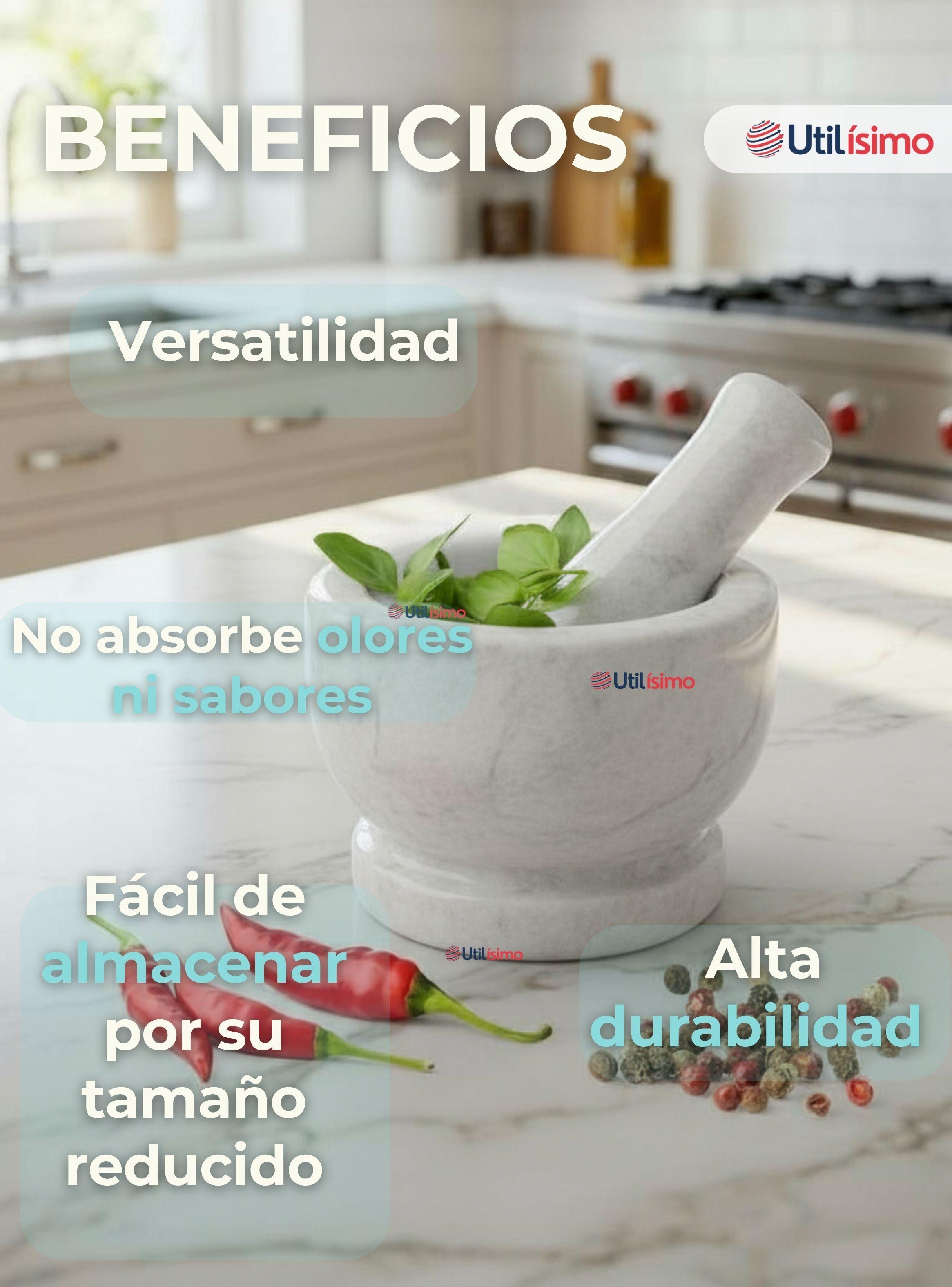 Mortero De Piedra Mármol Natural Pulido Para Moler las Especies -3