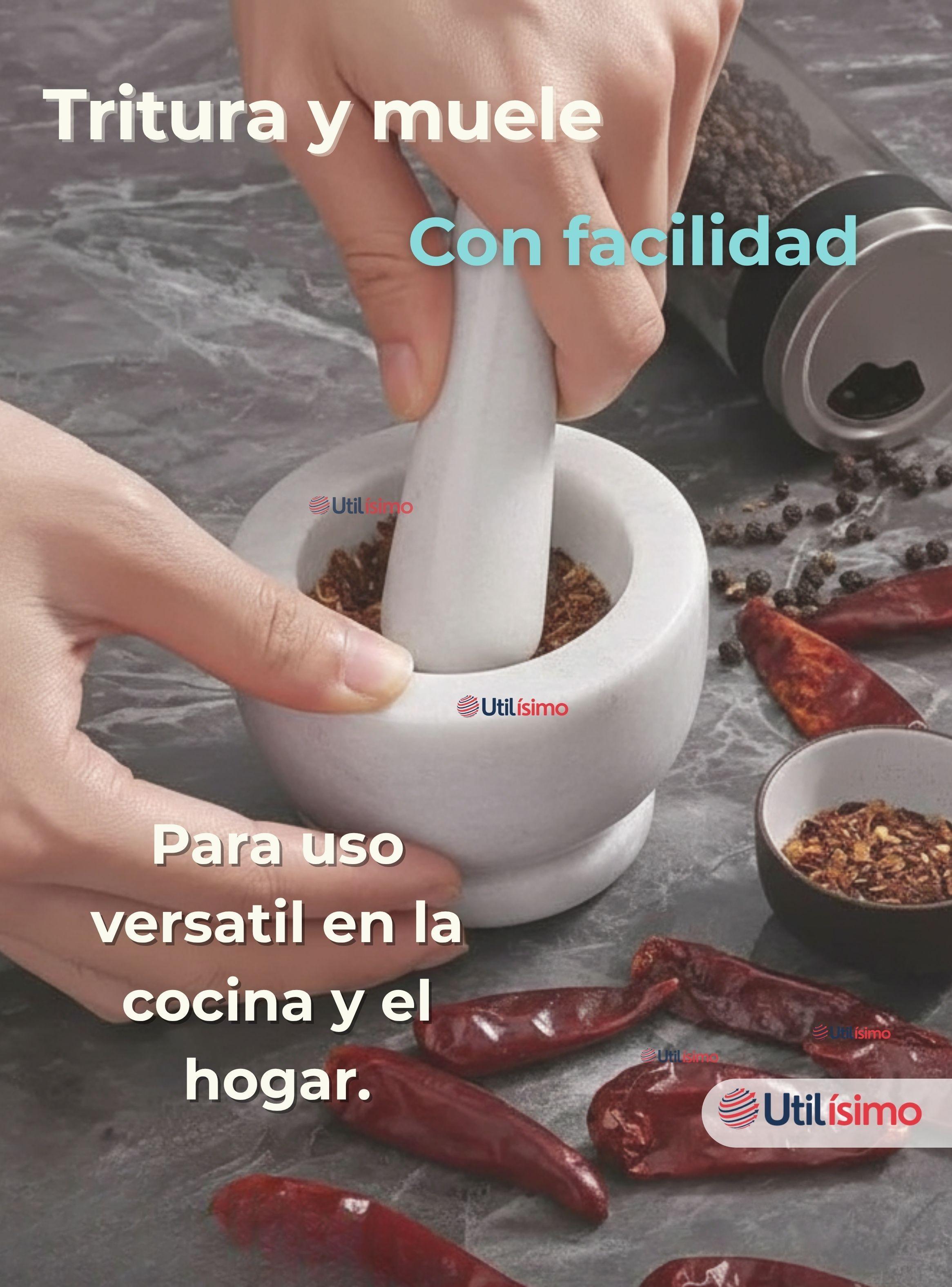 Mortero De Piedra Mármol Natural Pulido Para Moler las Especies -6