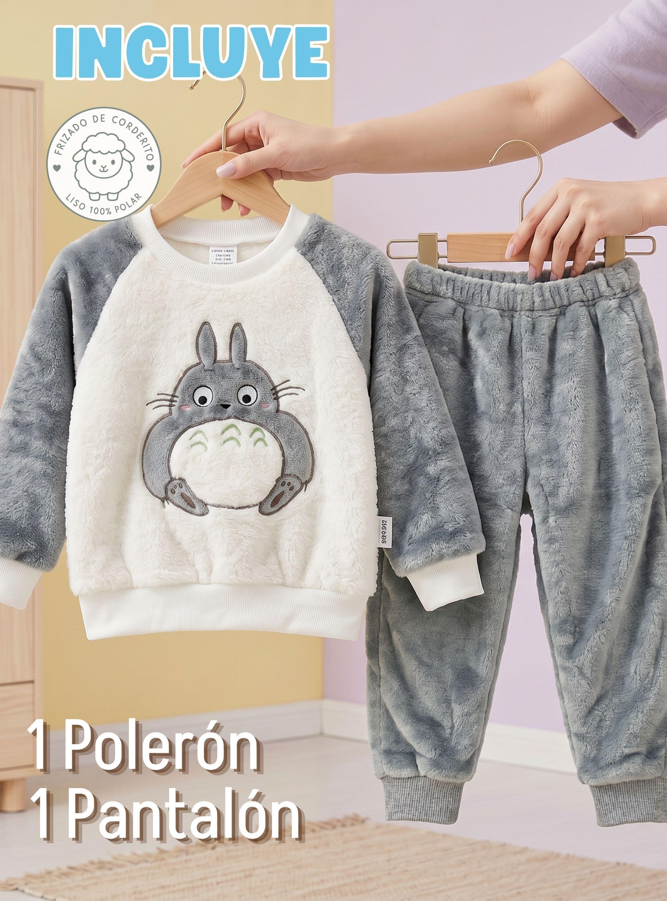 Conjunto Buzo Polerón Frizado 2 Piezas Niño Bebe Corderito Liso White Bunny-2