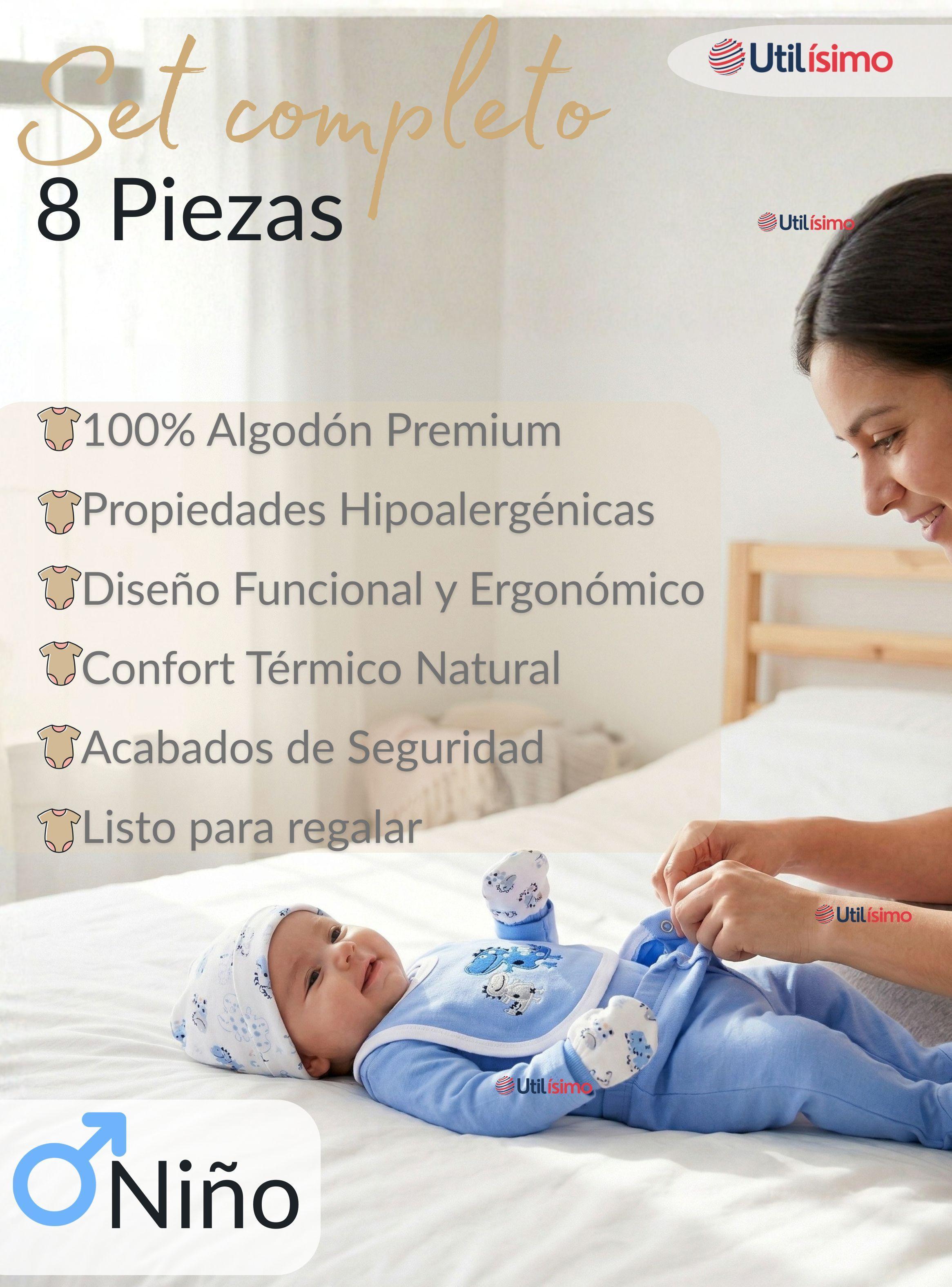 Set Ajuar Bebé 8 Piezas Surtido de NIÑO 100% Algodón-4