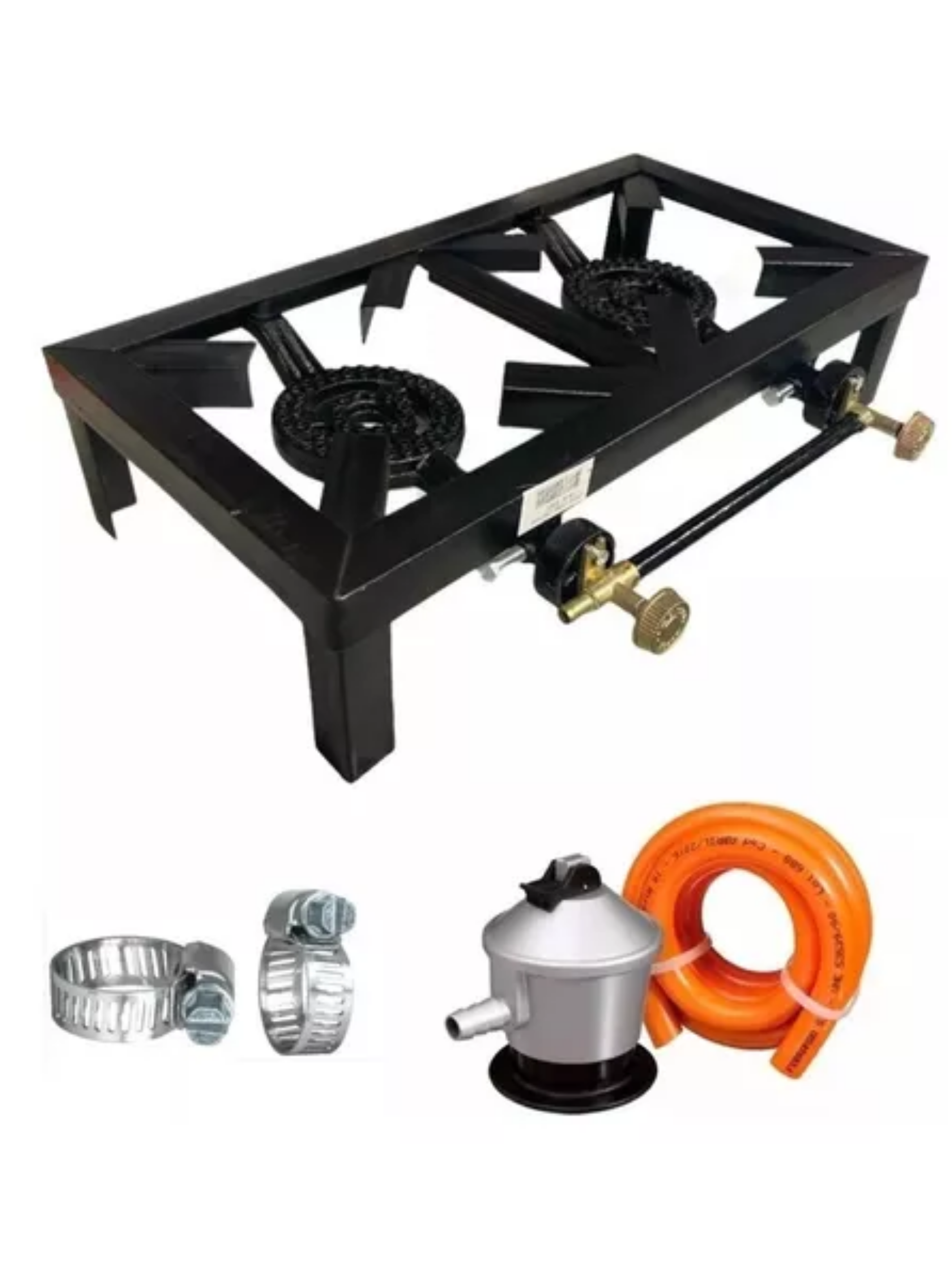 Cocina Fogón 2 Platos + Kit De Instalación Cocinilla Camping-0