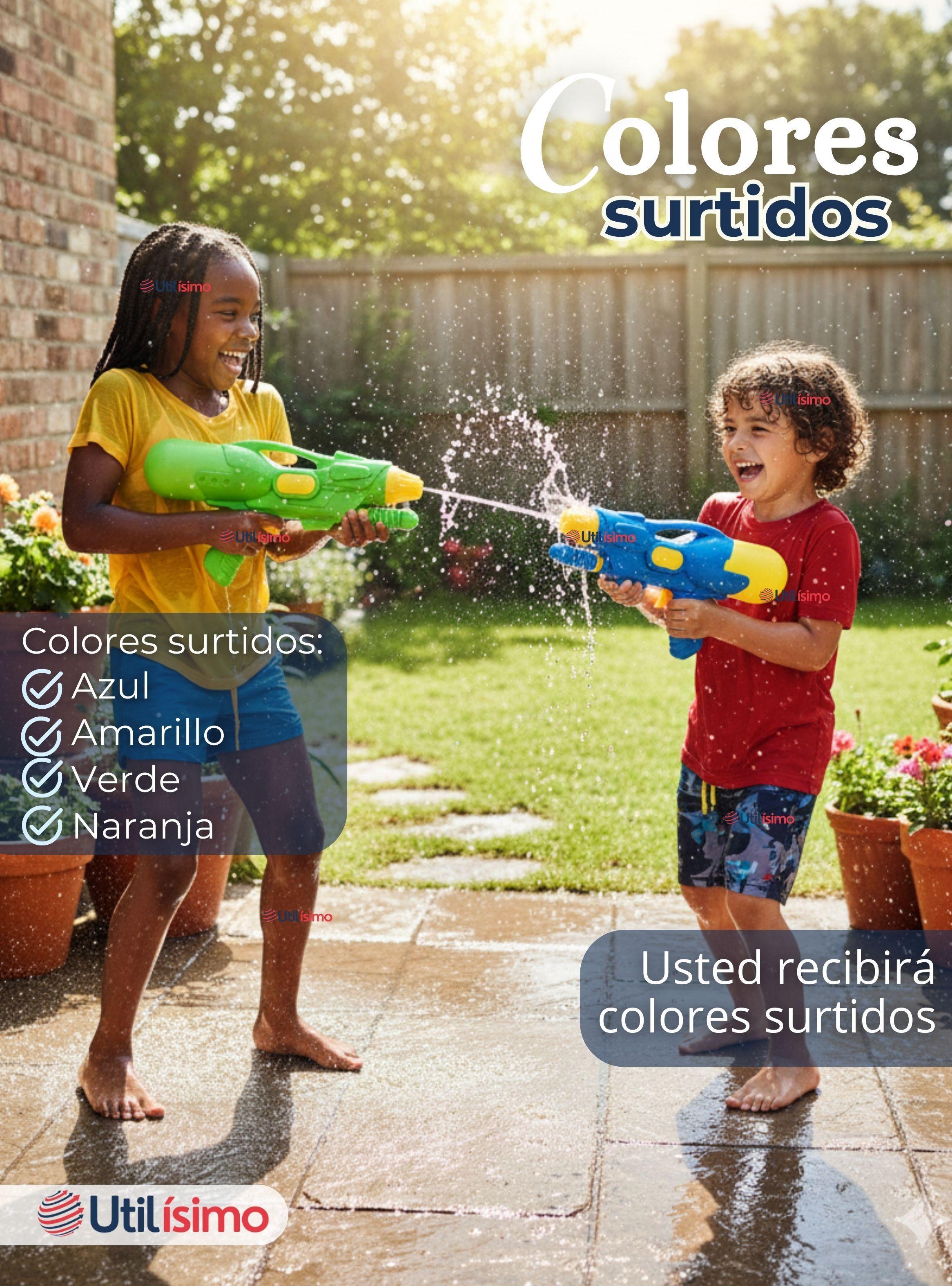 Pistola De Agua 300ml 32cm Colores Surtidos Juguete Lanza Agua Niño Niña-4