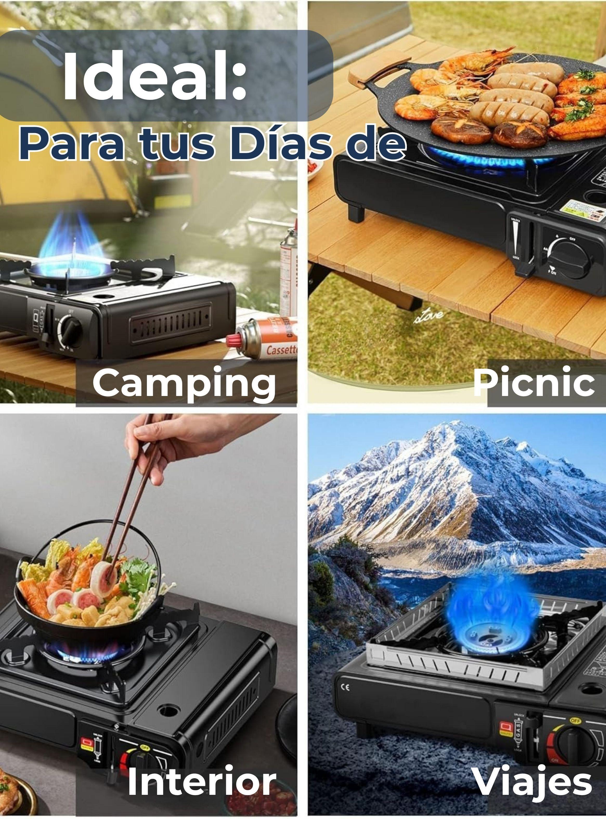 Cocina Portátil Con Maletin De Trasporte Camping Cocinilla Negro-6