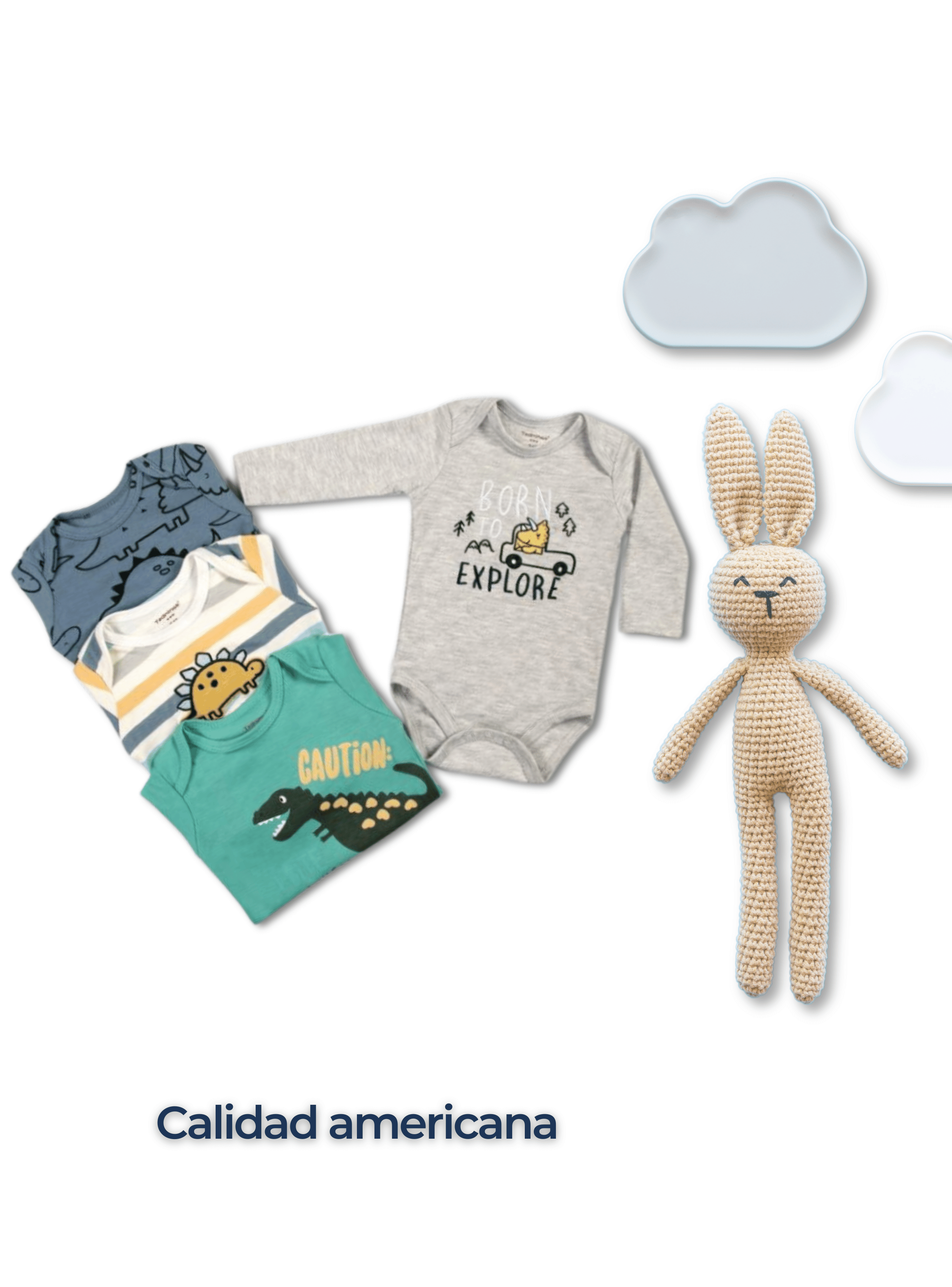Pack 4 Bodys Bebé Niño Manga Larga Tedmimak 100% Algodón Buddies Dinosaur-5