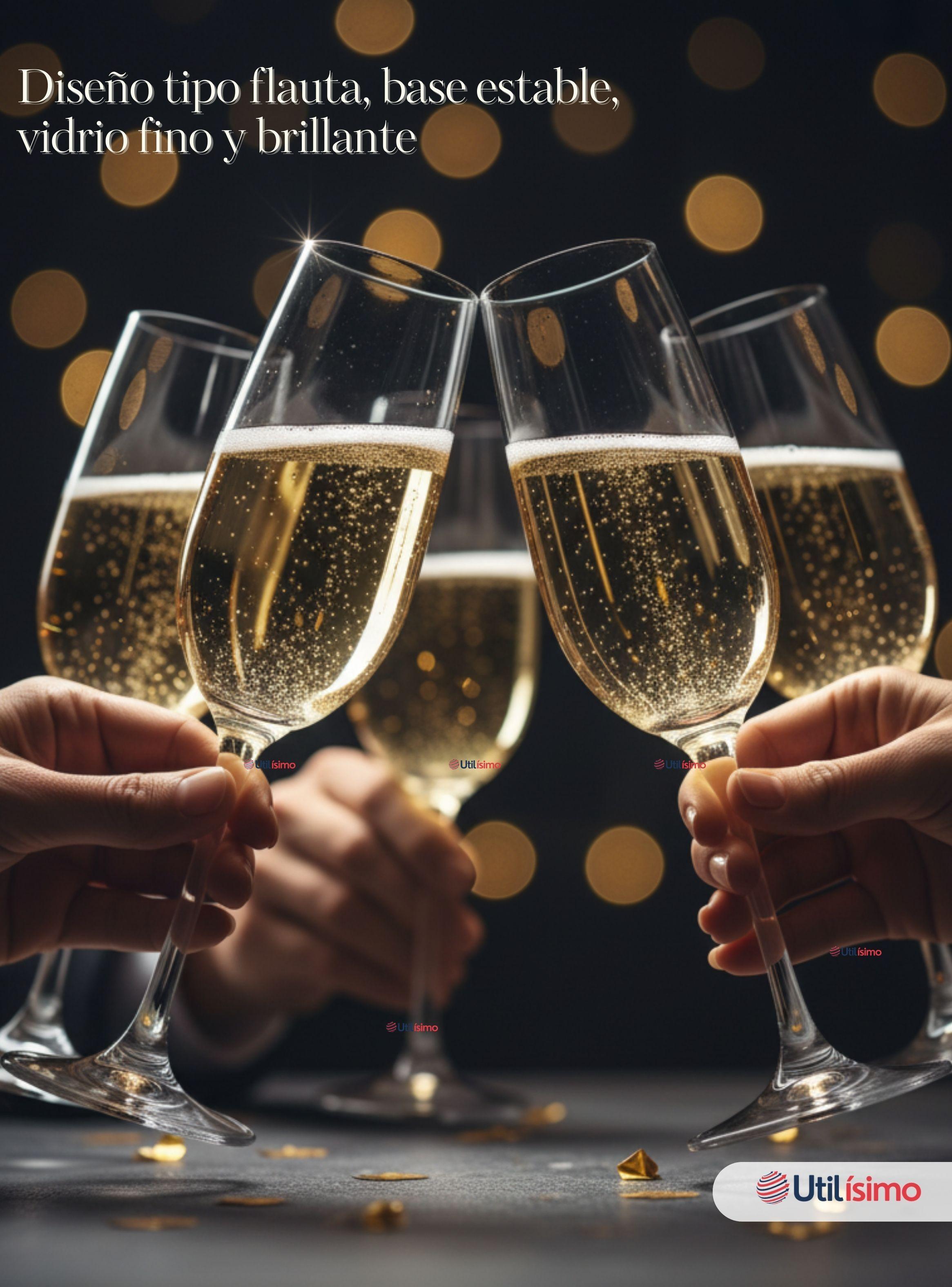 Set de 6 Copas de Champaña Espumante de Vidrio 180 ml -2