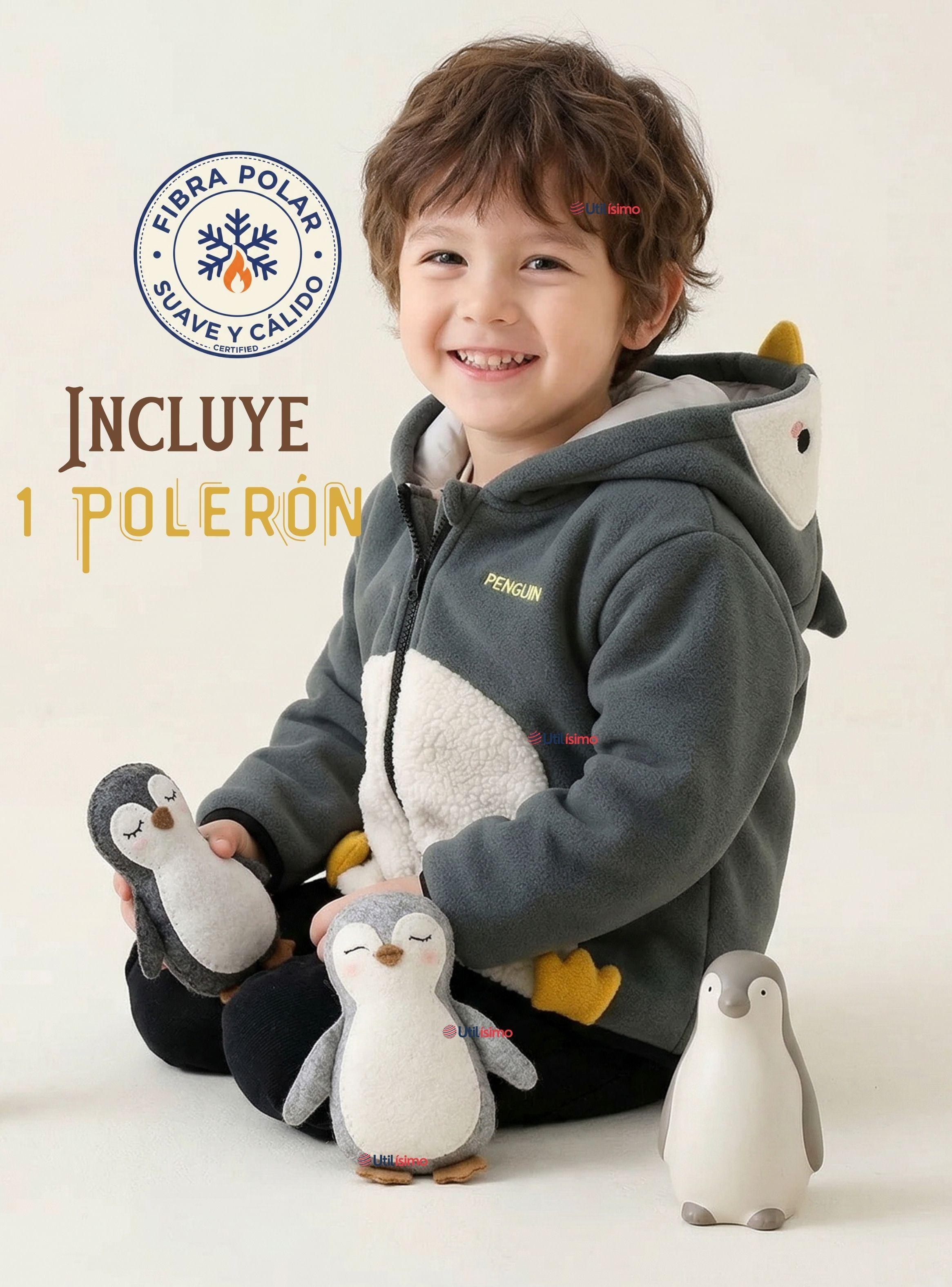 Polerón Polar Con Capucha Invierno de Bebé Niño Happy Penguin-2