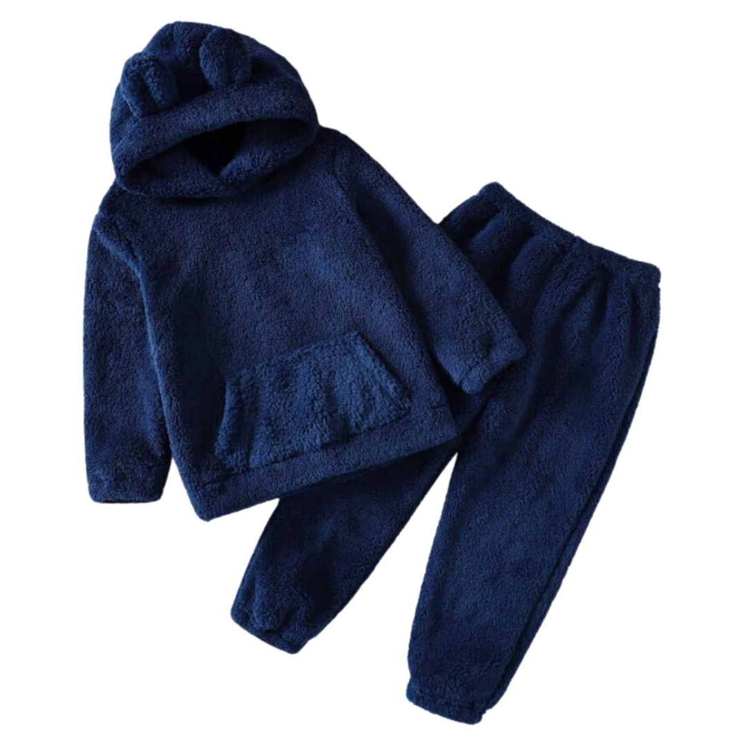 Set Invierno 2 Piezas Polerón Capucha y Pantalón Unisex Azul Oscuro Jump Kids-0