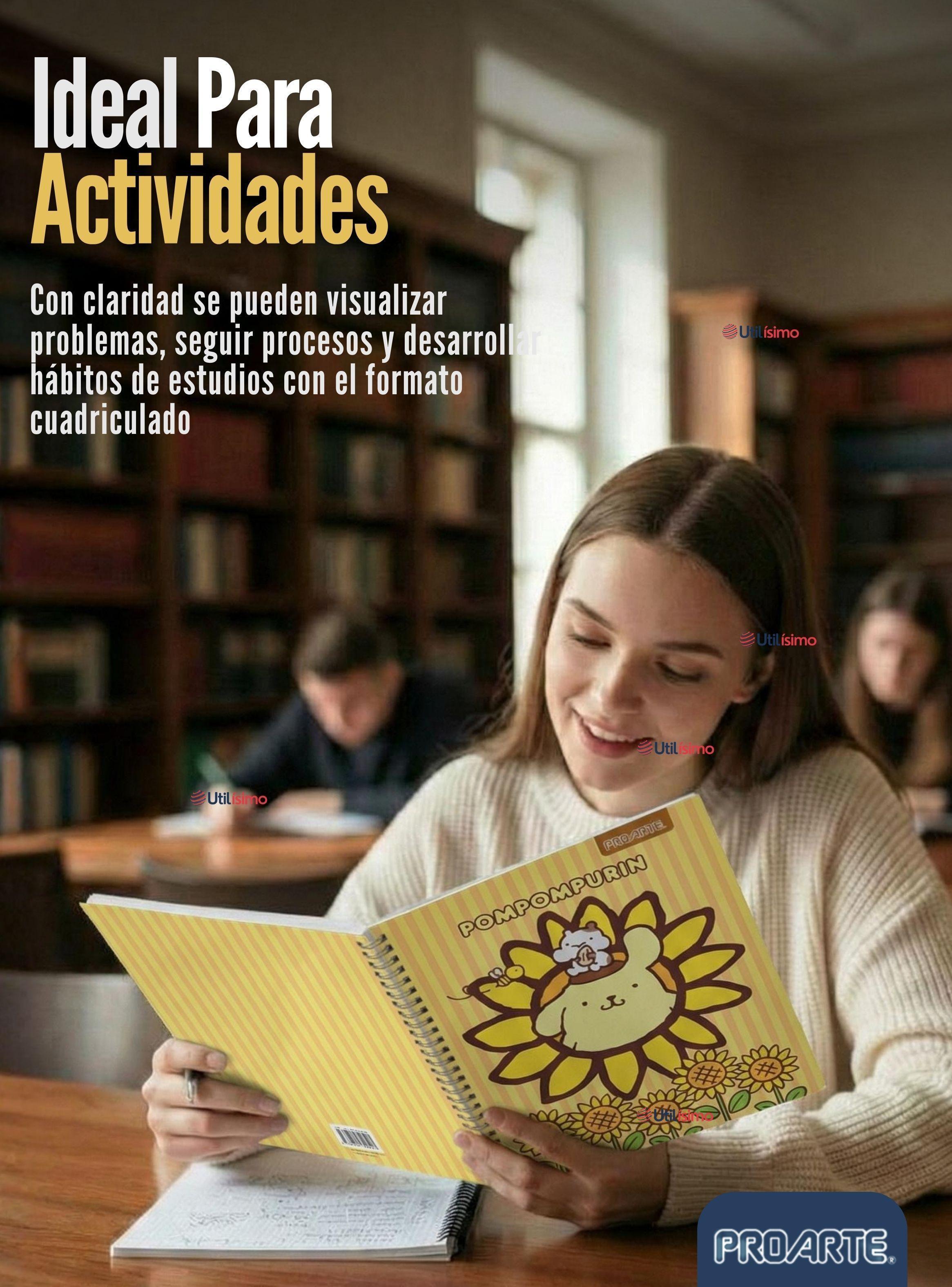 Pack 5 Cuadernos Universitarios Pompompurin 100 Hojas Proarte 7mm Diseño Surtido-4