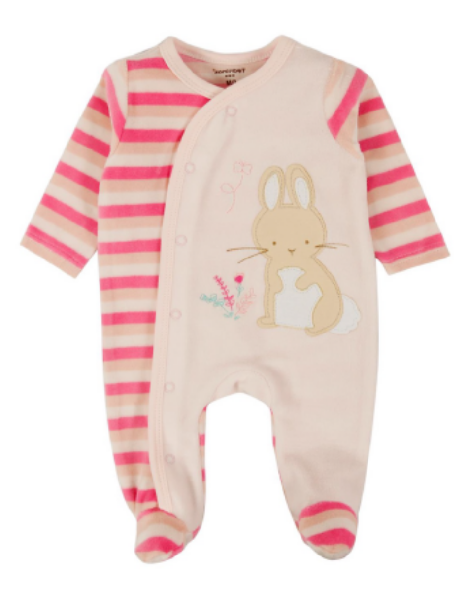 Enterito Bebe Niña Pijama Tedmimak Plush Rayado-0