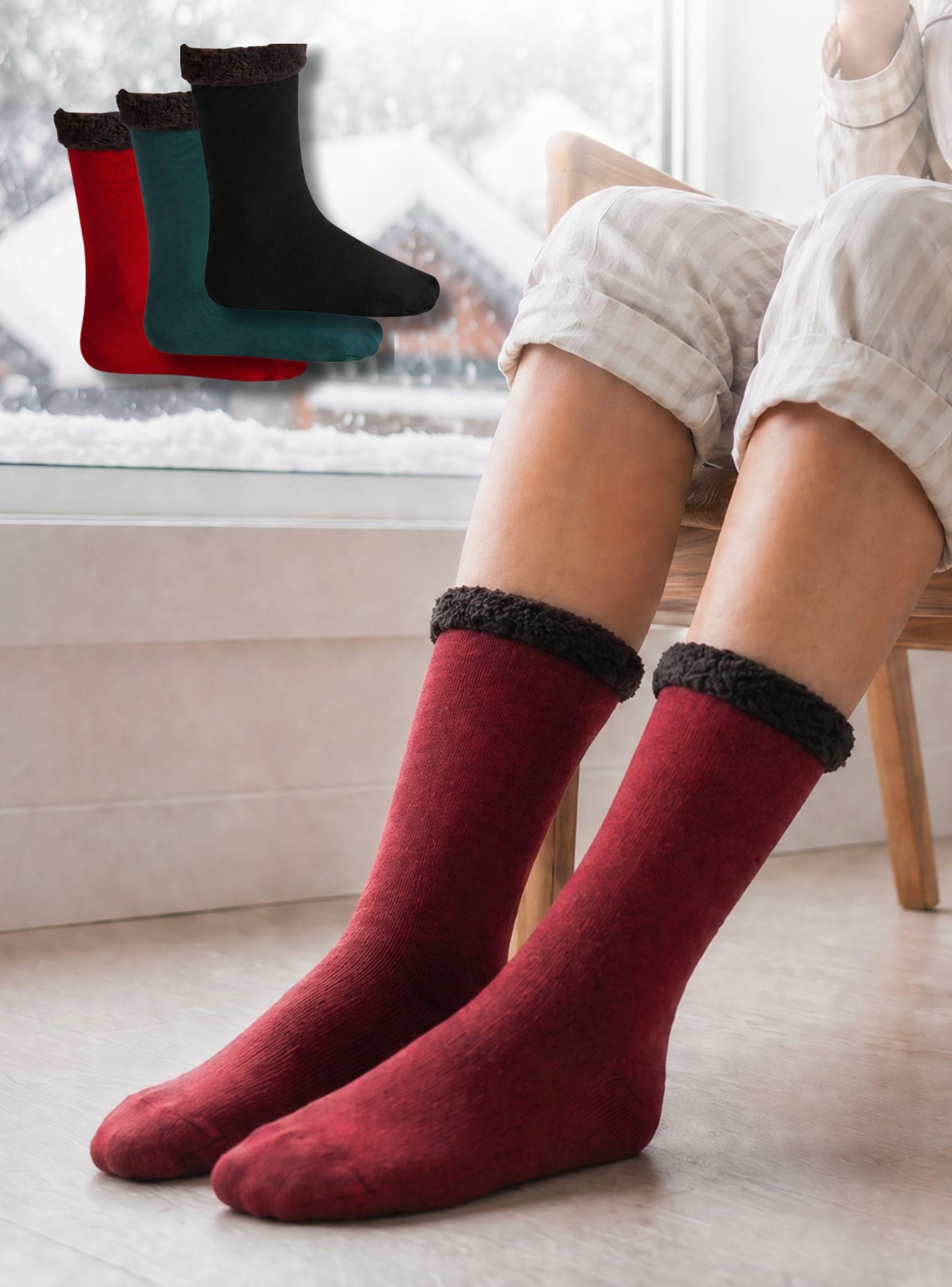 Calcetín Chiporro Mujer Ultra Térmico Polar Invierno Unicolor Color Surtido 1 Par-1