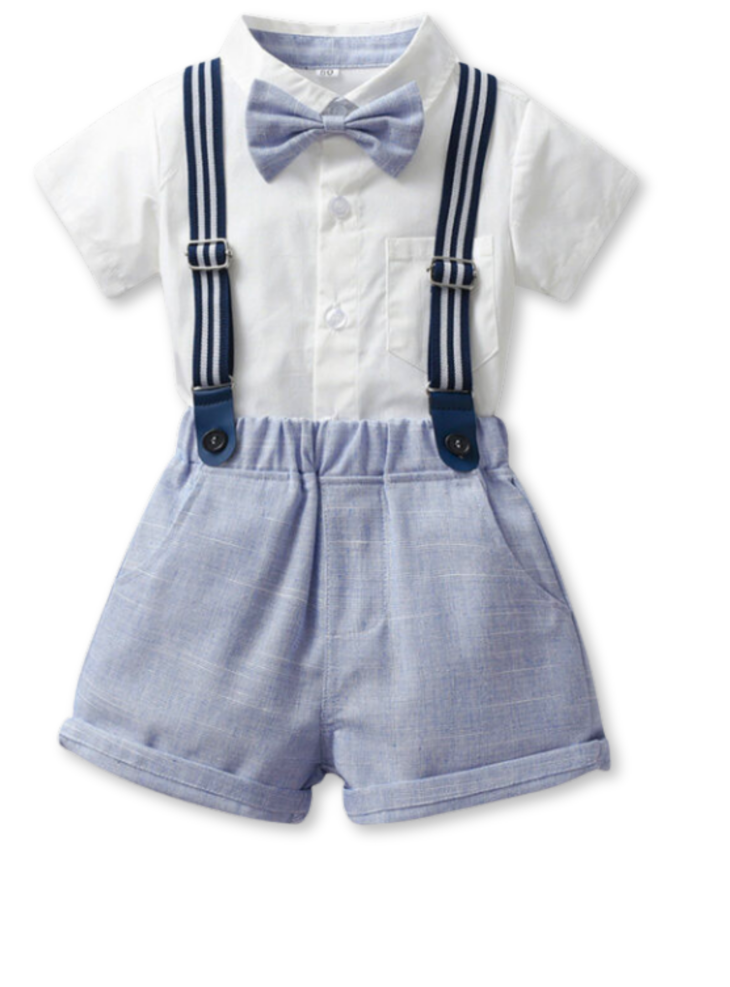 Conjunto de vestir con corbatín y pantalón corto Niño 6 Meses a 2 años Light Blue-1