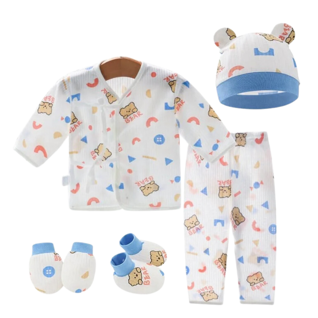 Set Recien Nacido Oso Bear Blanco Niño Jump Kids 100% Algodón-0