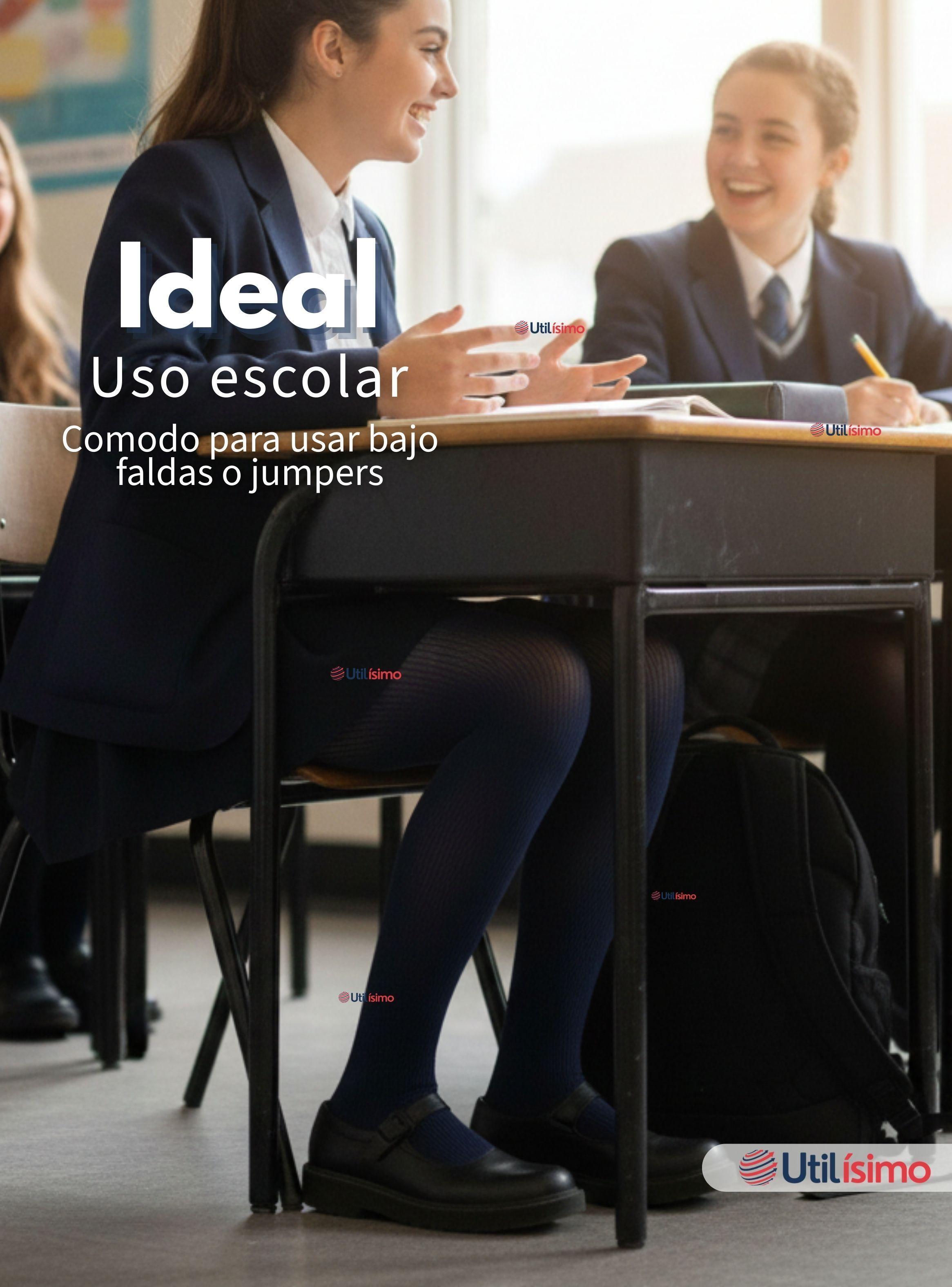 Pack 6 Ballerinas Elasticadas Escolares Niña Algodón Azul-5