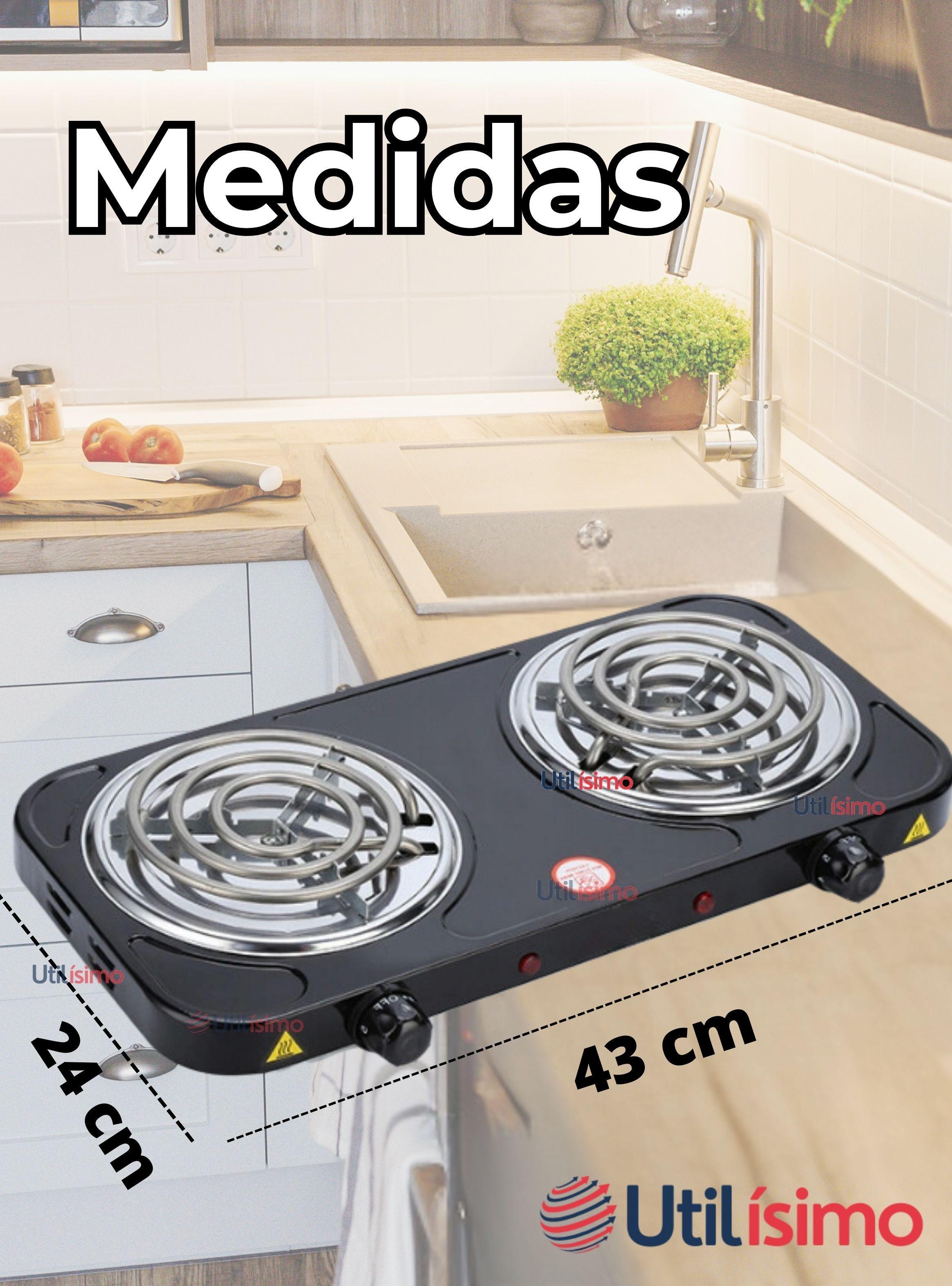 Cocina Eléctrica 2 Platos 2000w de Potencia Cocinilla Portátil Color Negro-2