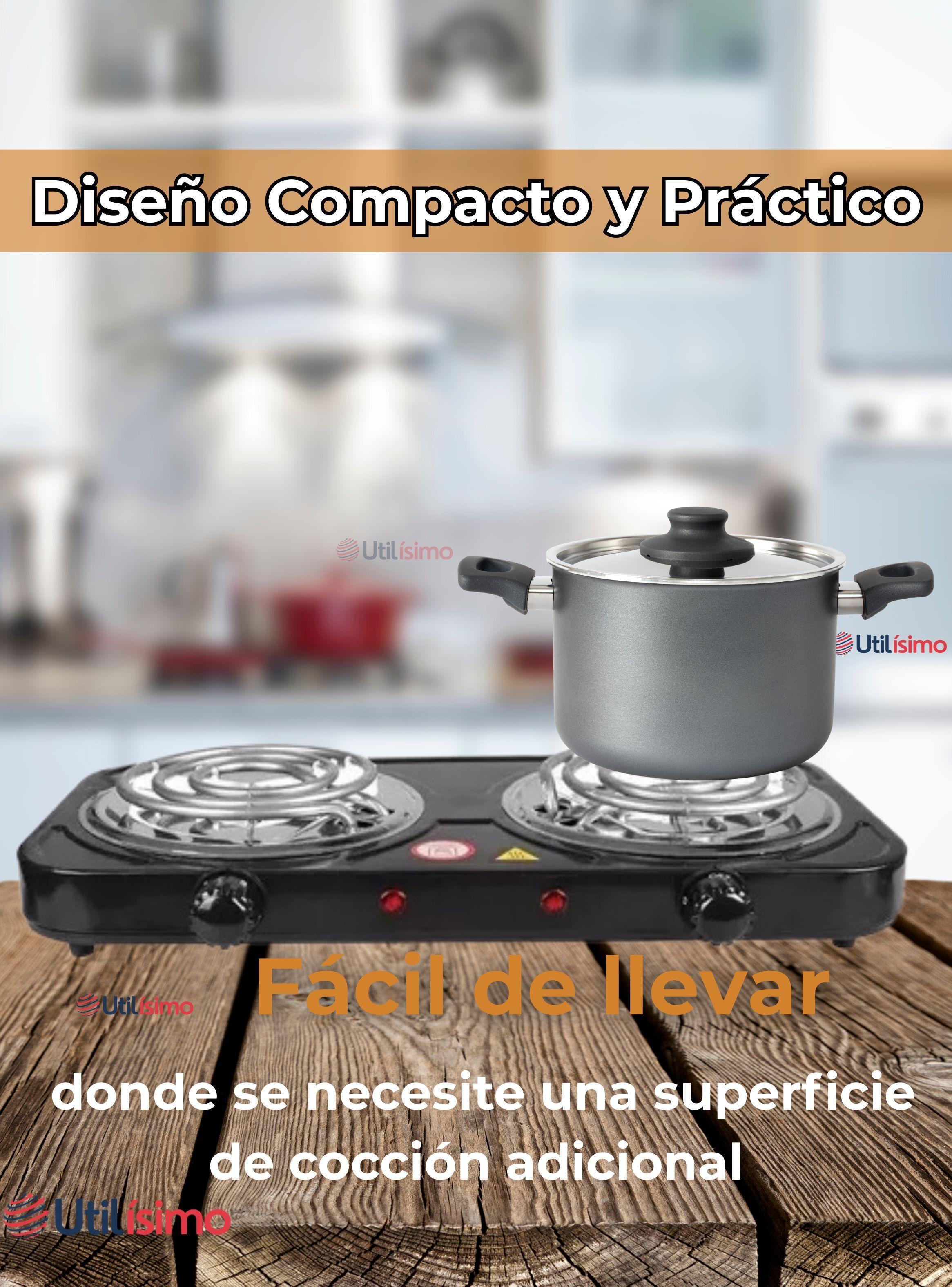 Cocina Eléctrica 2 Platos 2000w de Potencia Cocinilla Portátil Color Negro-6