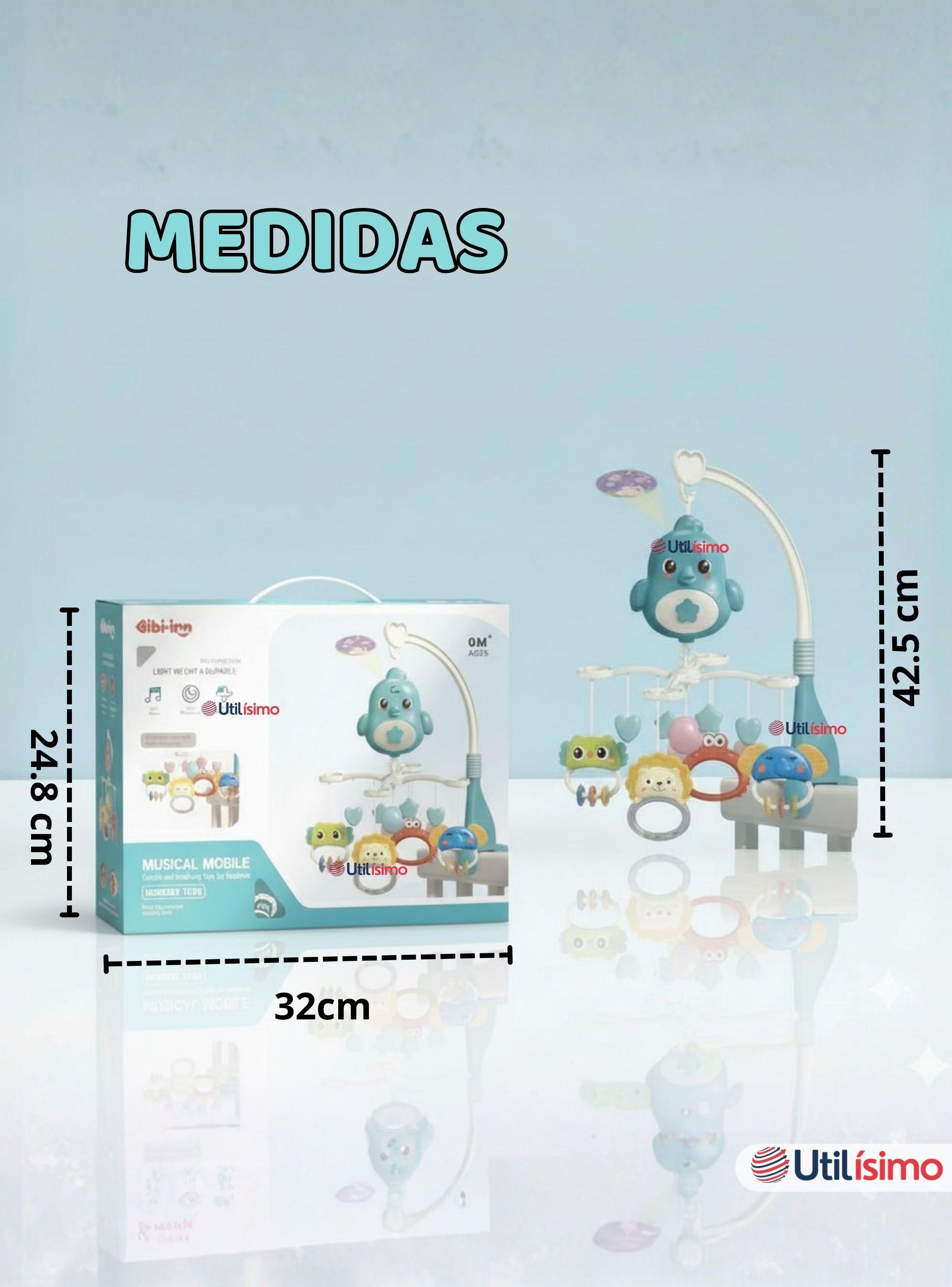  Móvil Giratorio Musical Proyector Bebé Niño Azul-3