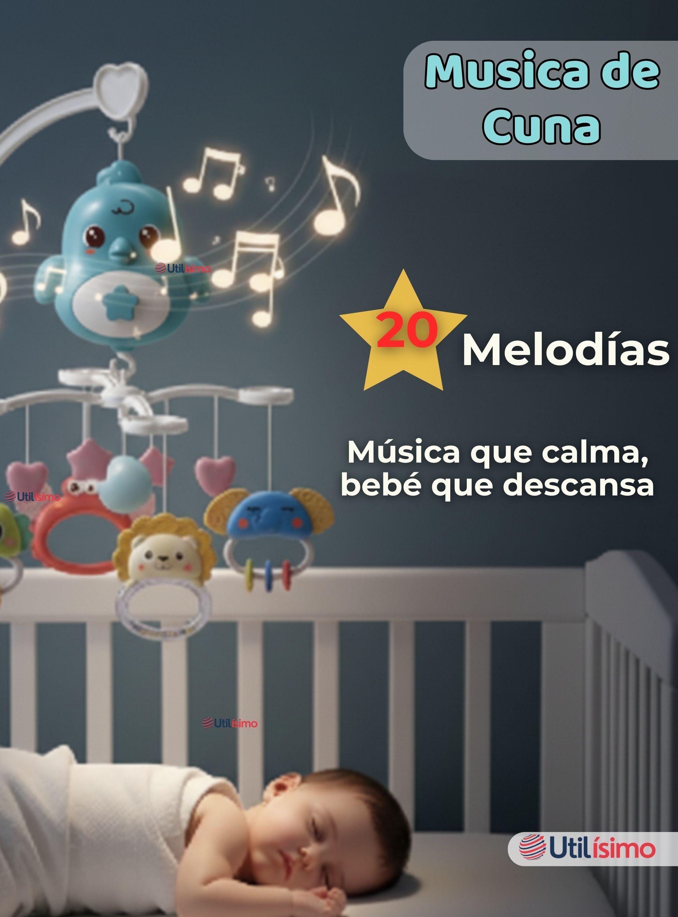  Móvil Giratorio Musical Proyector Bebé Niño Azul-7