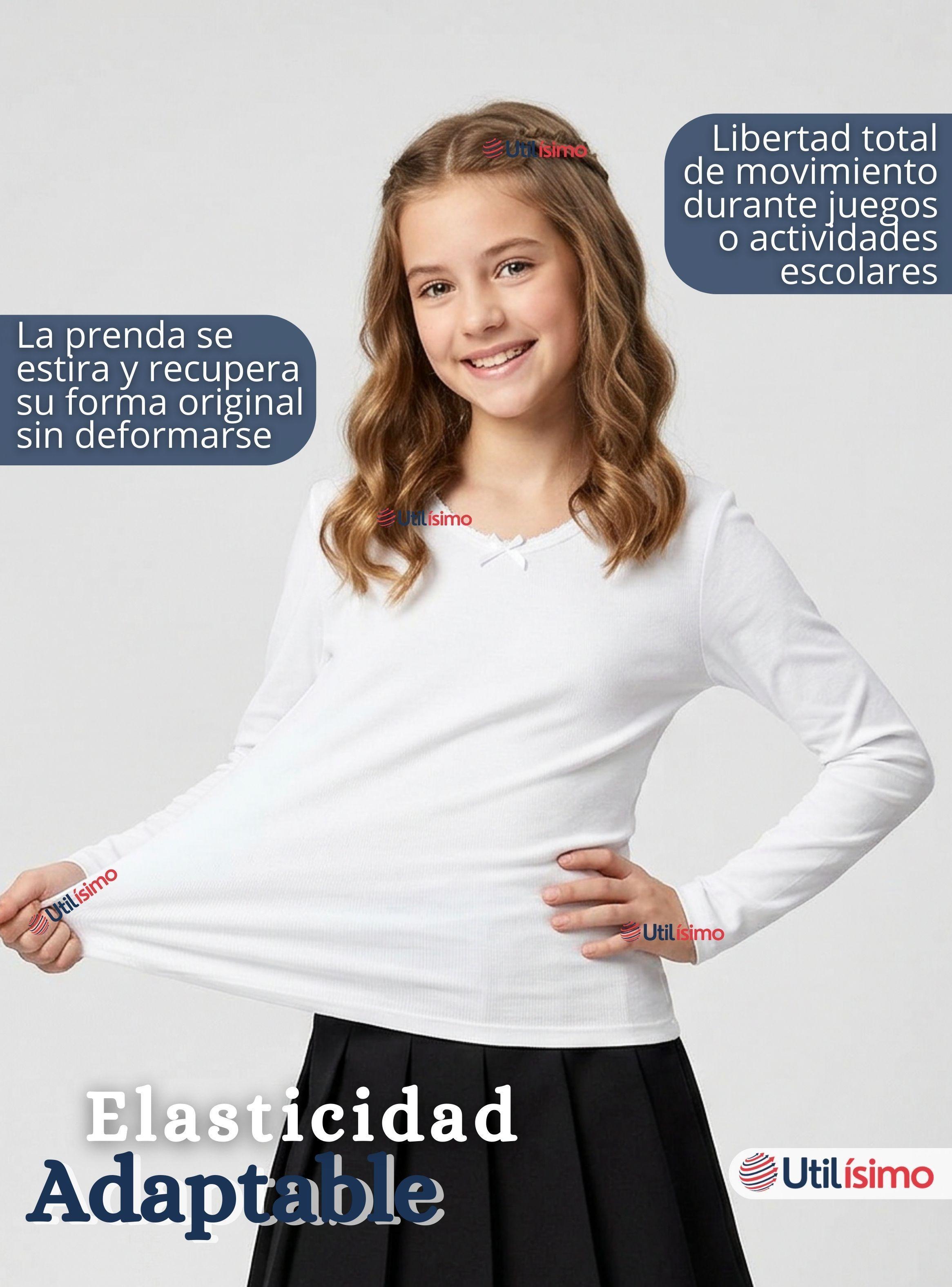 Camiseta Polera Algodón Cuello Redondo Primera Capa Manga Larga Colores Surtidos Juvenil-2