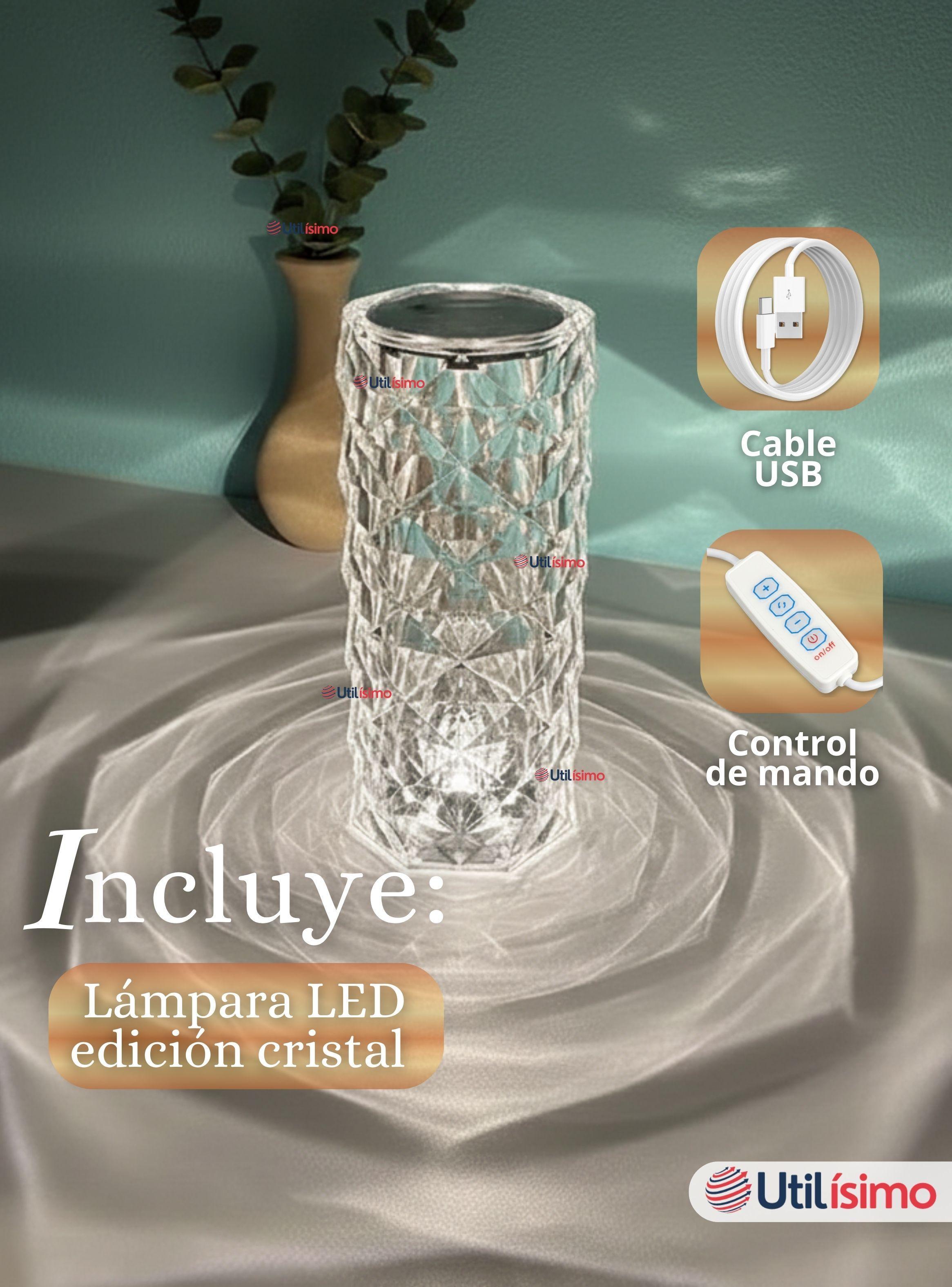 Lámpara de Cristal Táctil USB Transparente Para Mesa-4
