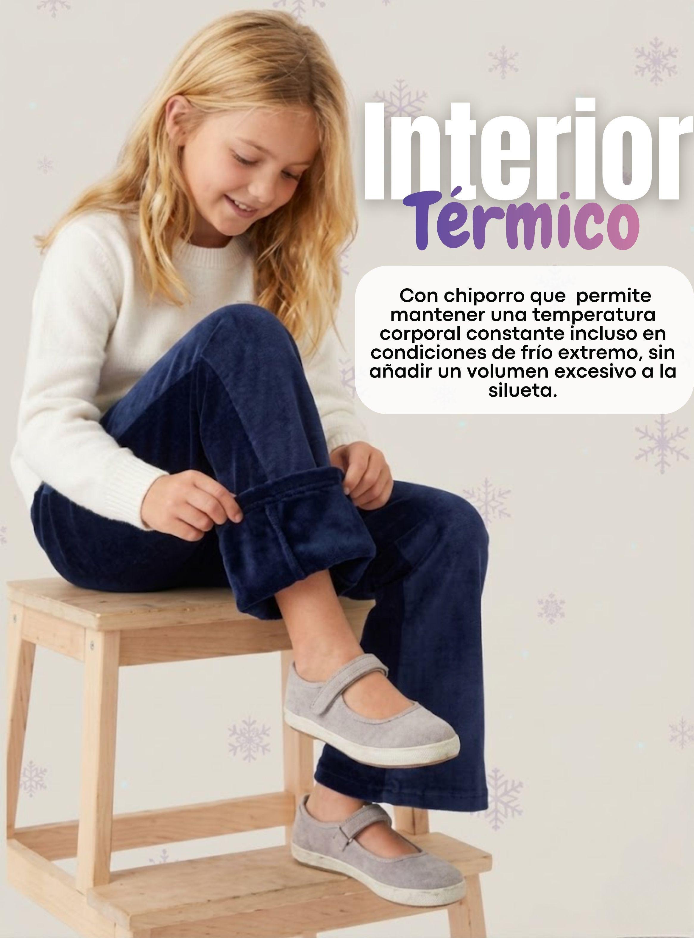 Pantalón Palazzo Niña Polar Con Chiporro Calza Elasticada Térmica Navy Blue-5