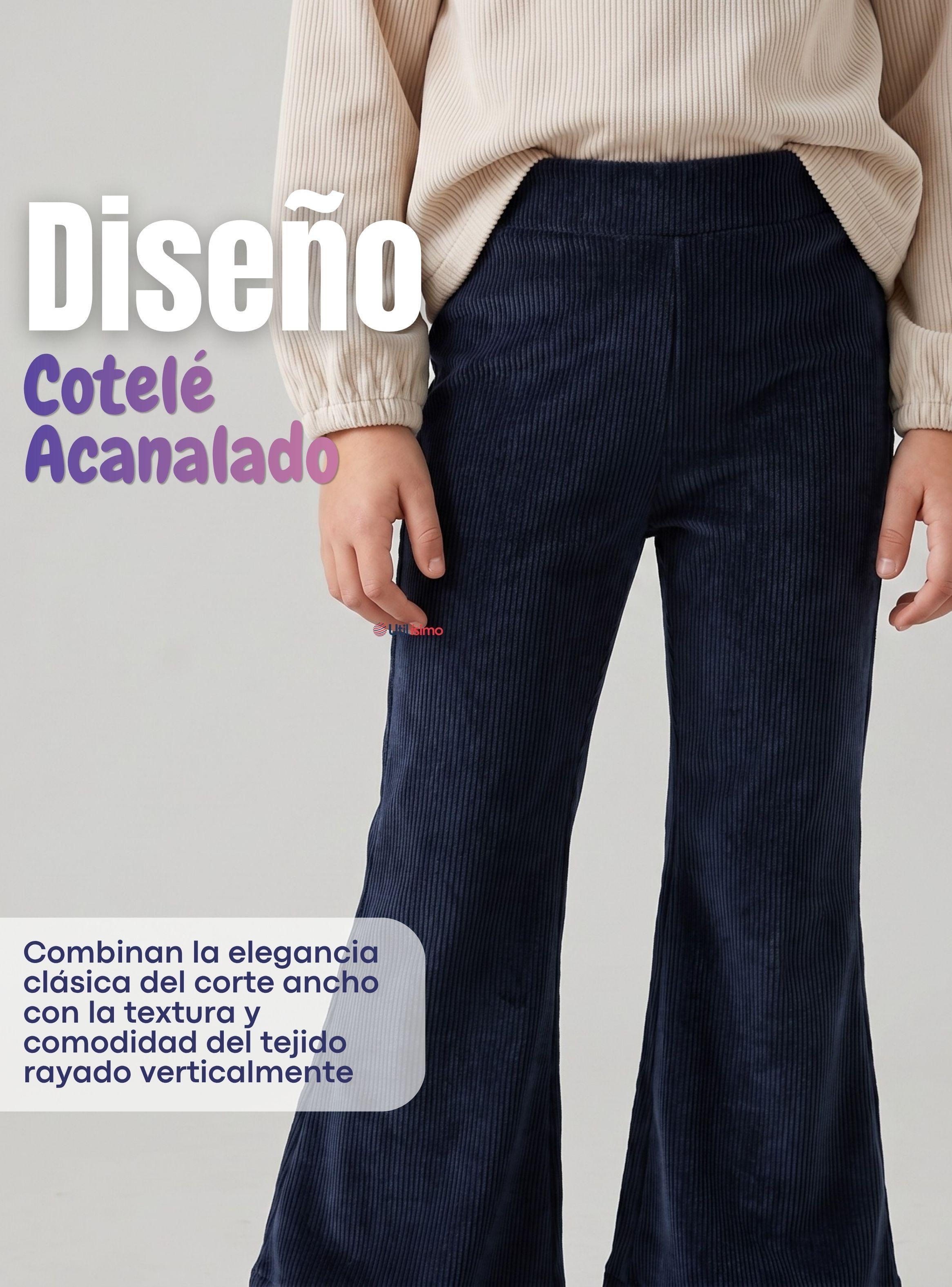 Pantalón Palazzo Niña Polar Con Chiporro Calza Elasticada Térmica Navy Blue-6