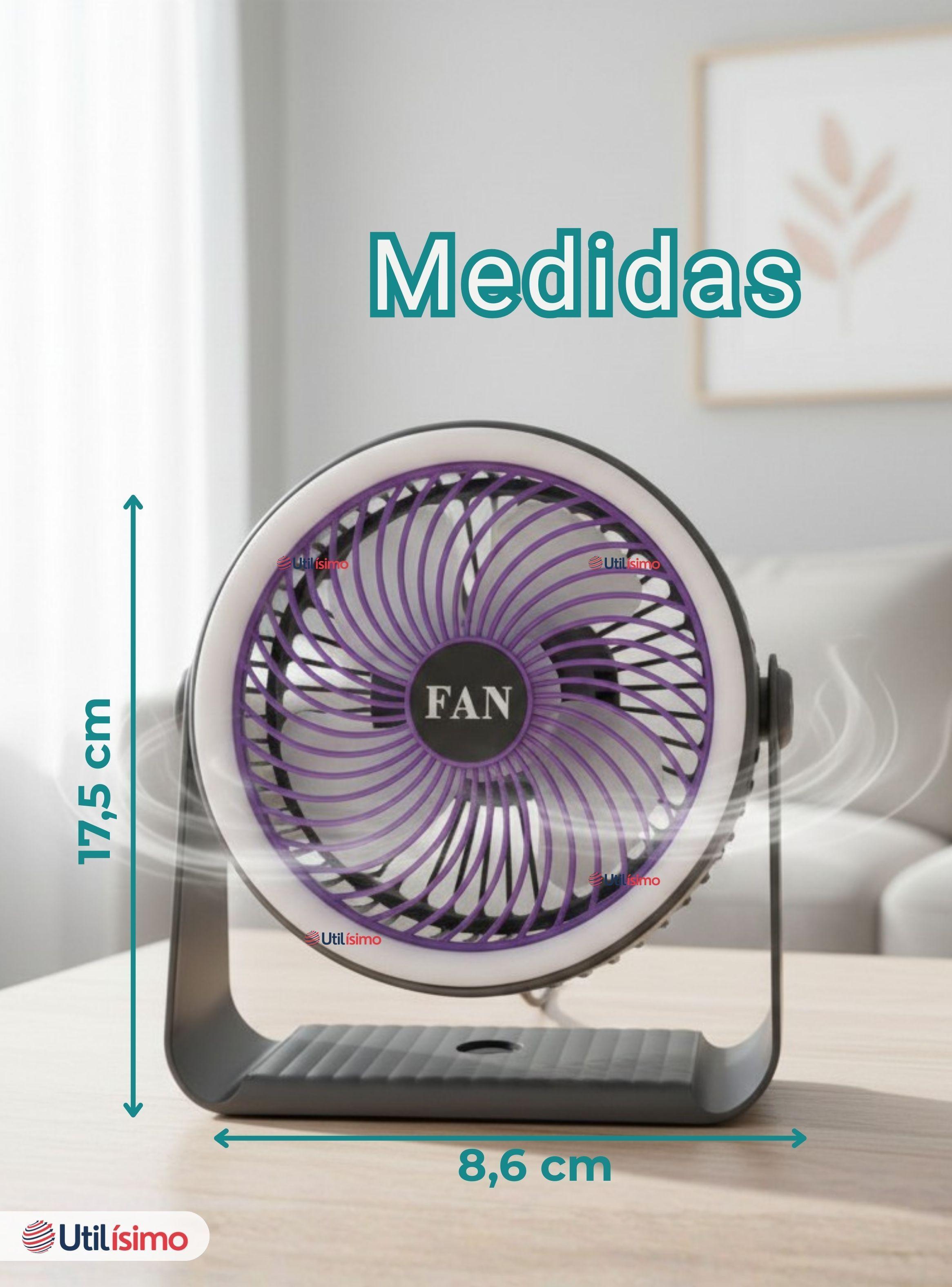 Mini Ventilador De Mesa Color Gris Silencioso Portátil Recargable USB-3