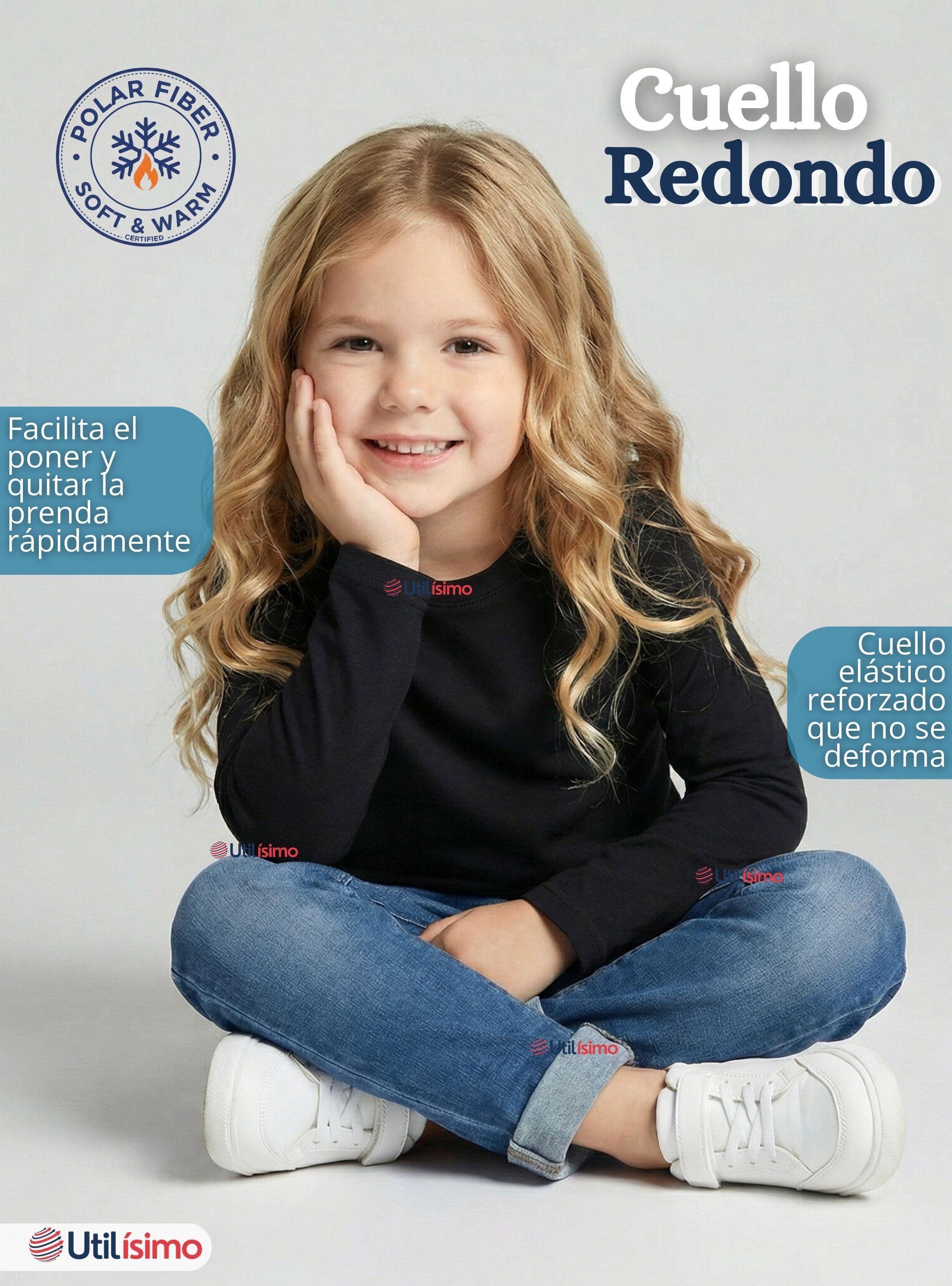 Polera Camiseta Polar Primera Capa Cuello Redondo Manga Larga Colores Surtido Niña-6