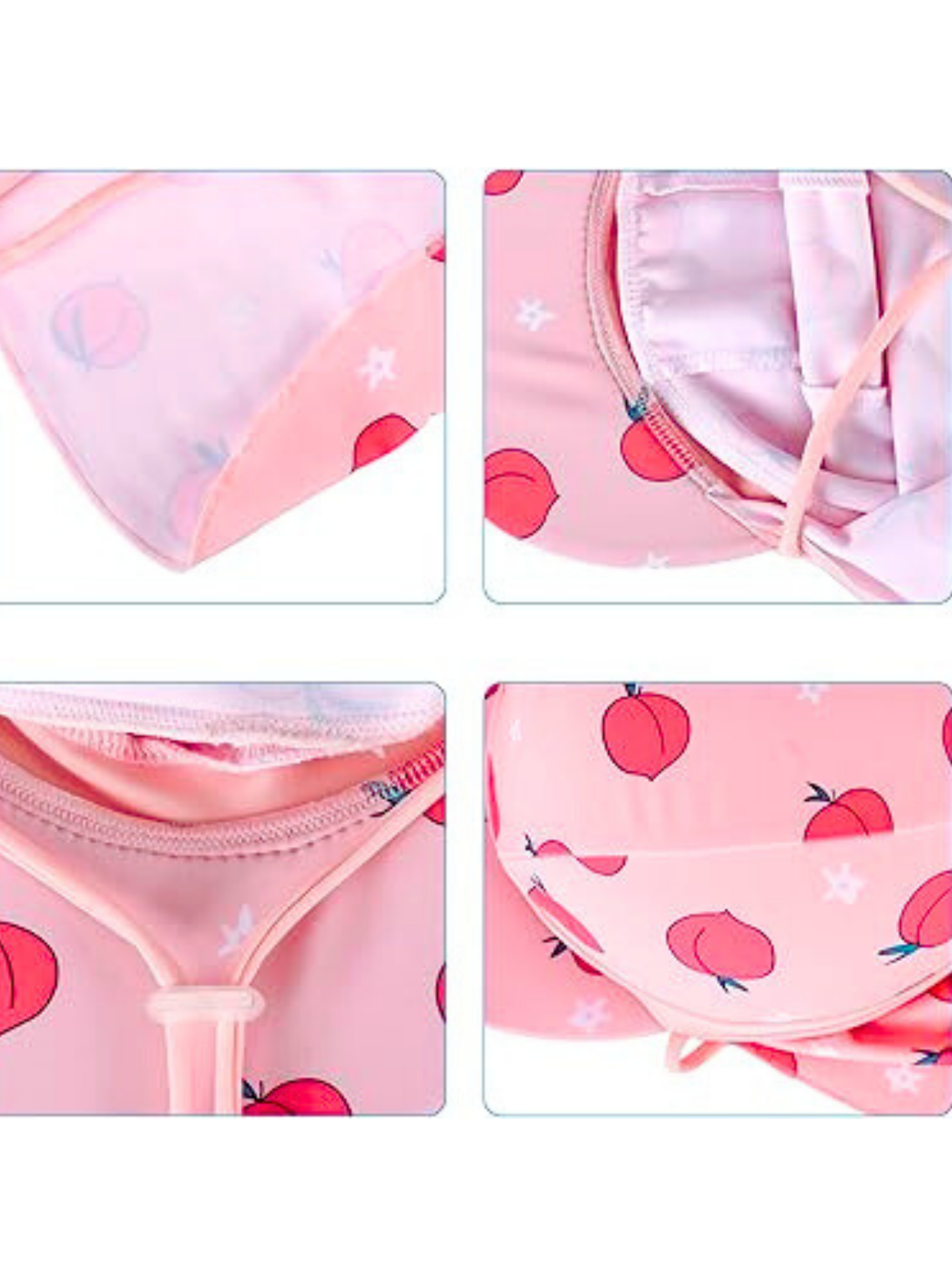 Gorro para el Sol con Solapas Protección UV Niñas de 1 a 10 Años Rosa Melocotón-3