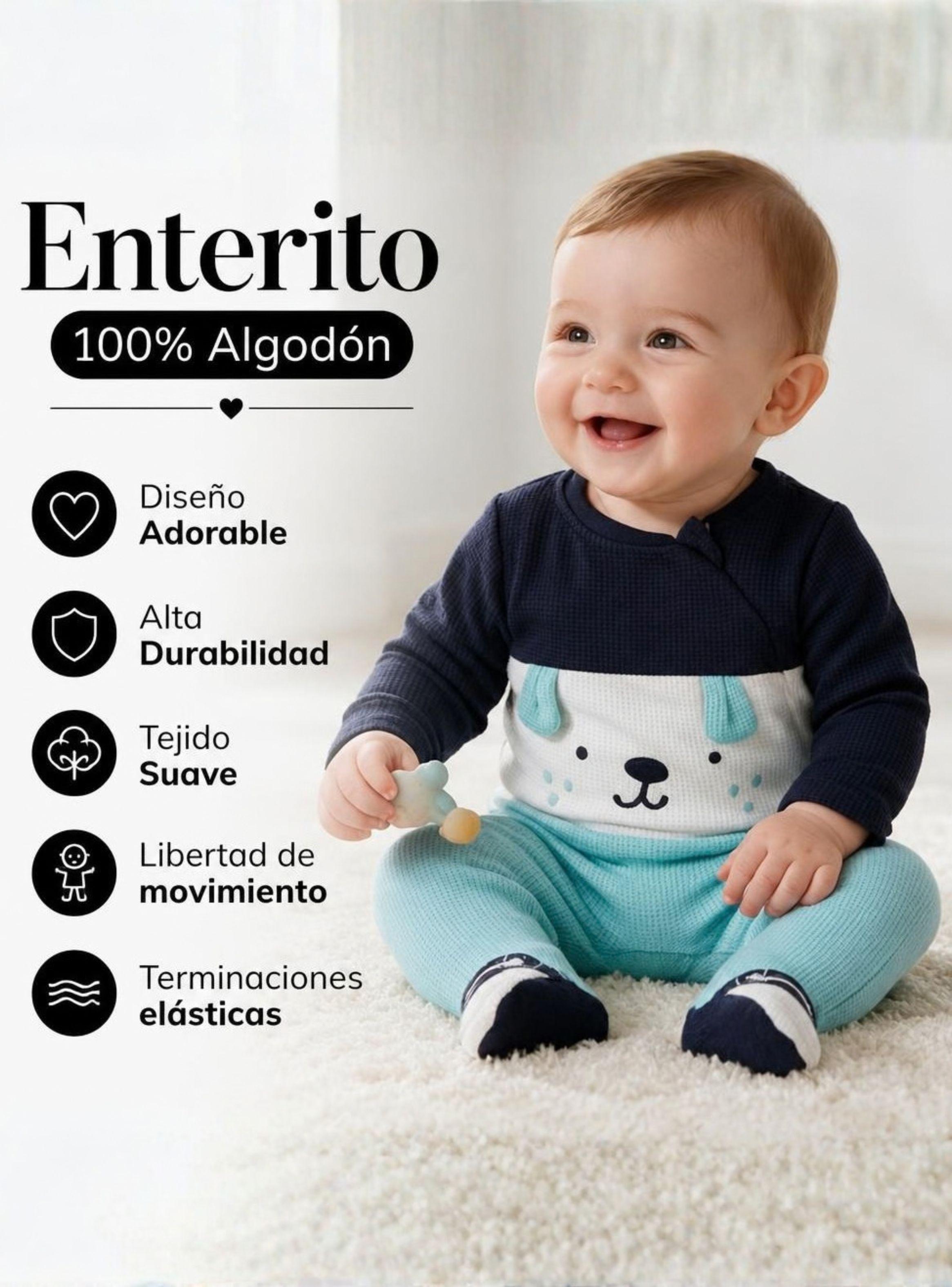 Enterito 100% de Algodón Bebé Niño Tedmimak-3