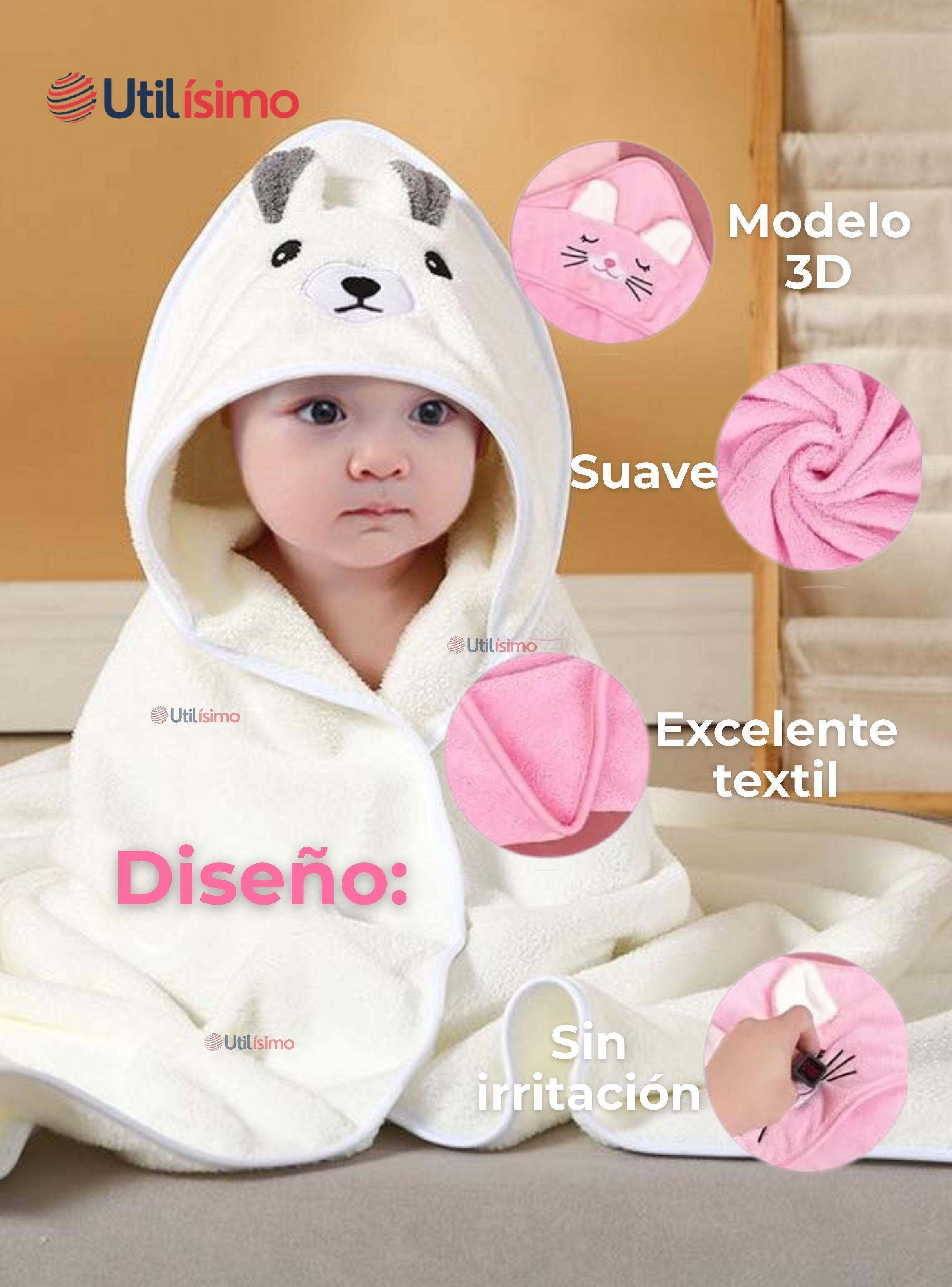 Toalla de Bebé Con Capucha Animales Surtidos Niña-3