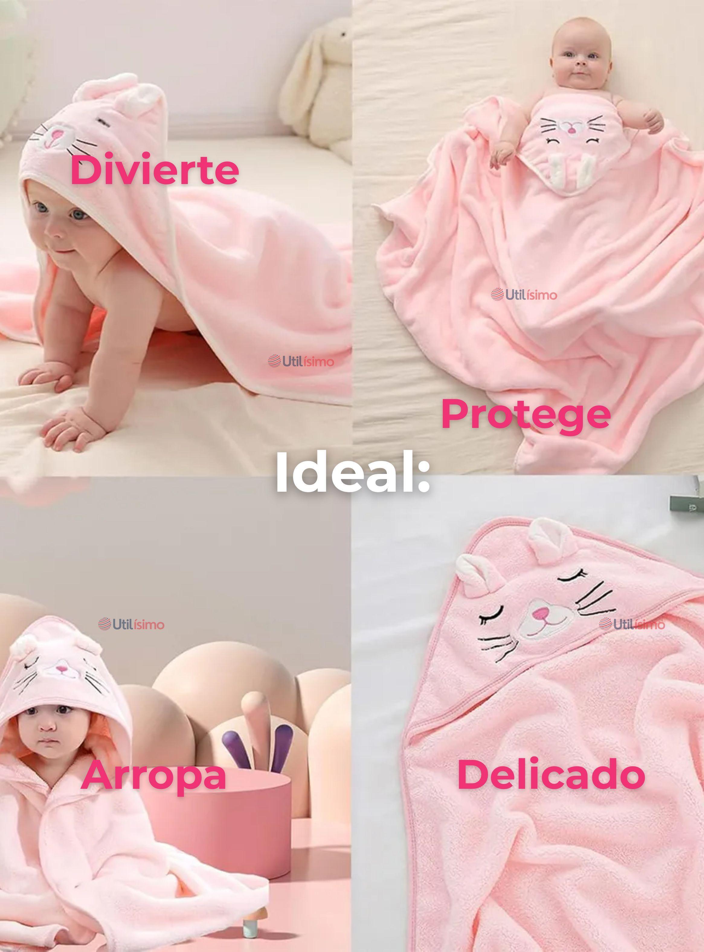 Toalla de Bebé Con Capucha Animales Surtidos Niña-5