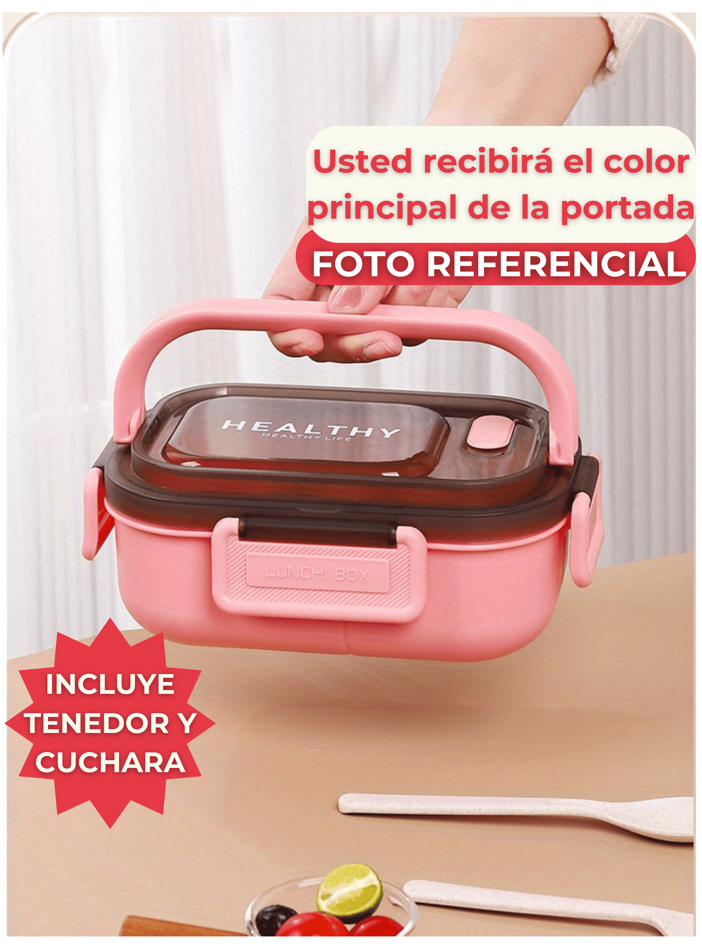 Fiambrera Contenedor 1200 Ml Táper Hermético + Salsera Plástico Beige-6