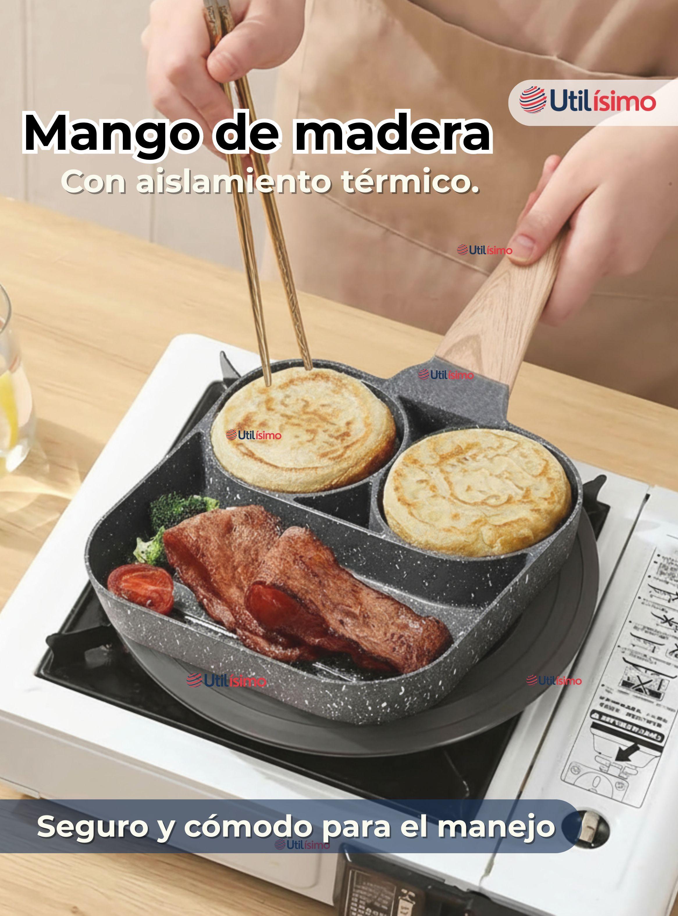 Sartén de Aluminio Antiadherente 3 en 1 Para Huevos Panqueques Hamburguesas-7