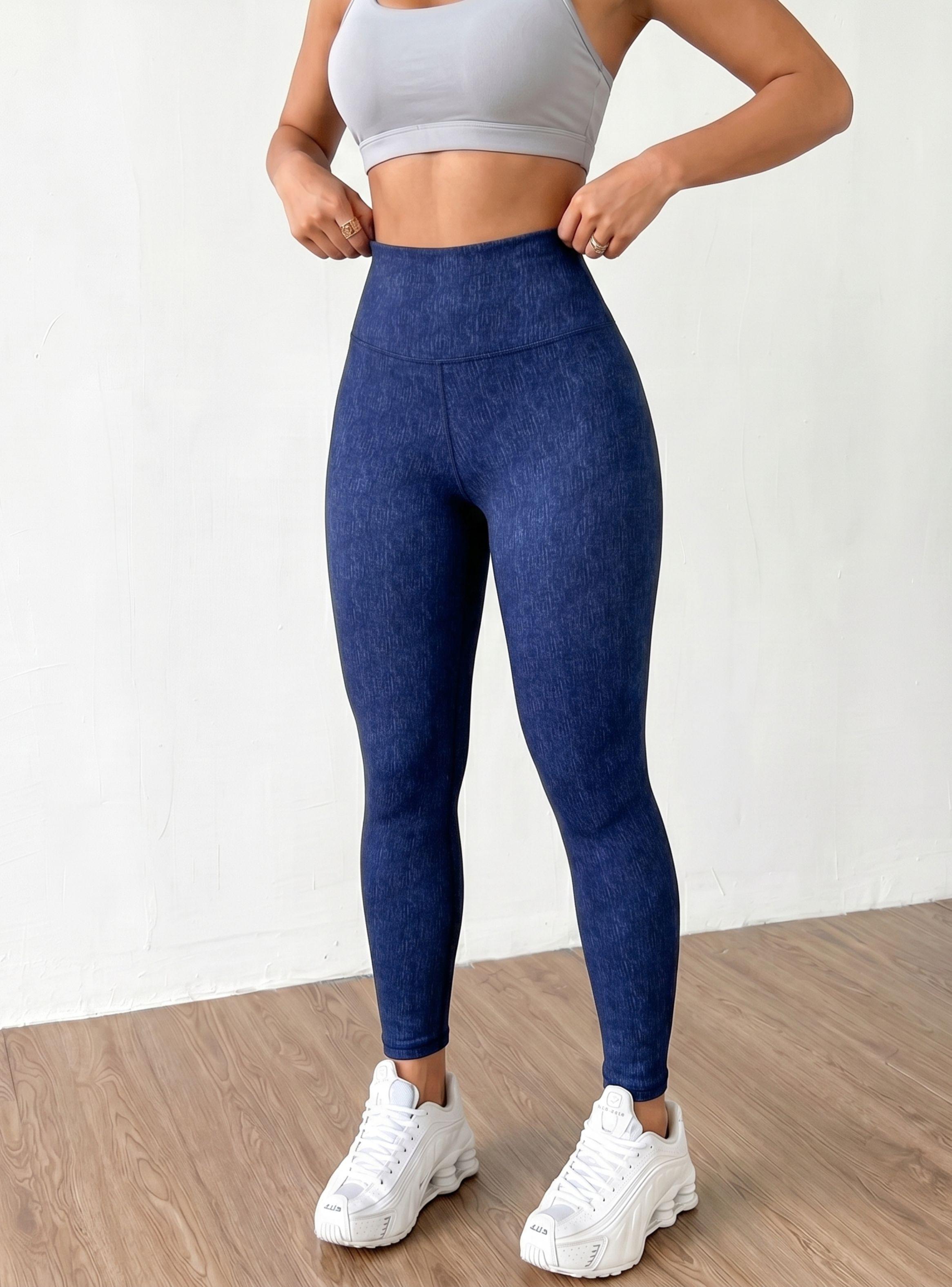 Calza Polar Con Chiporro Térmica Mujer Elásticada de Color Azul Jeans-1