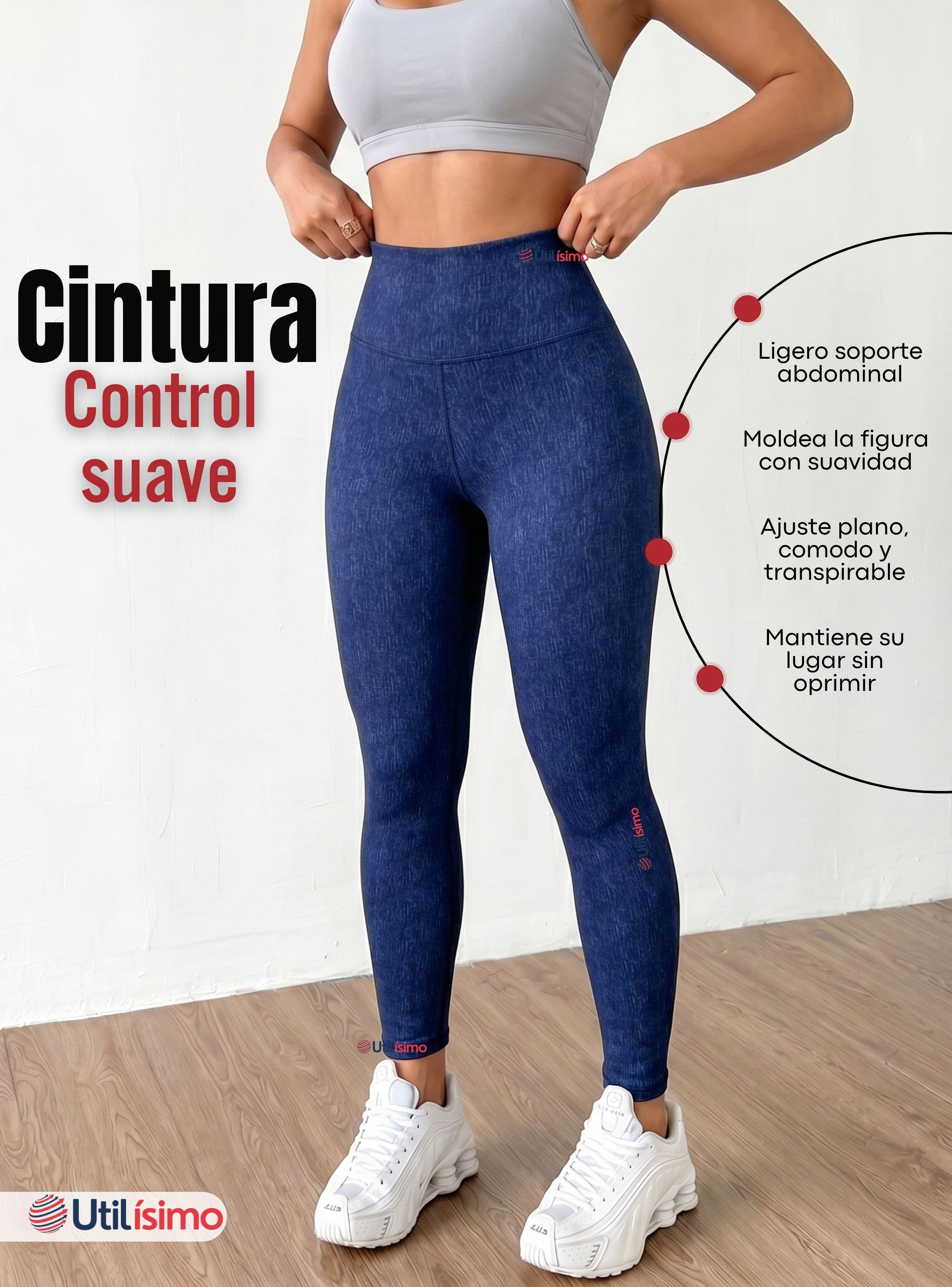 Calza Polar Con Chiporro Térmica Mujer Elásticada de Color Azul Jeans-6