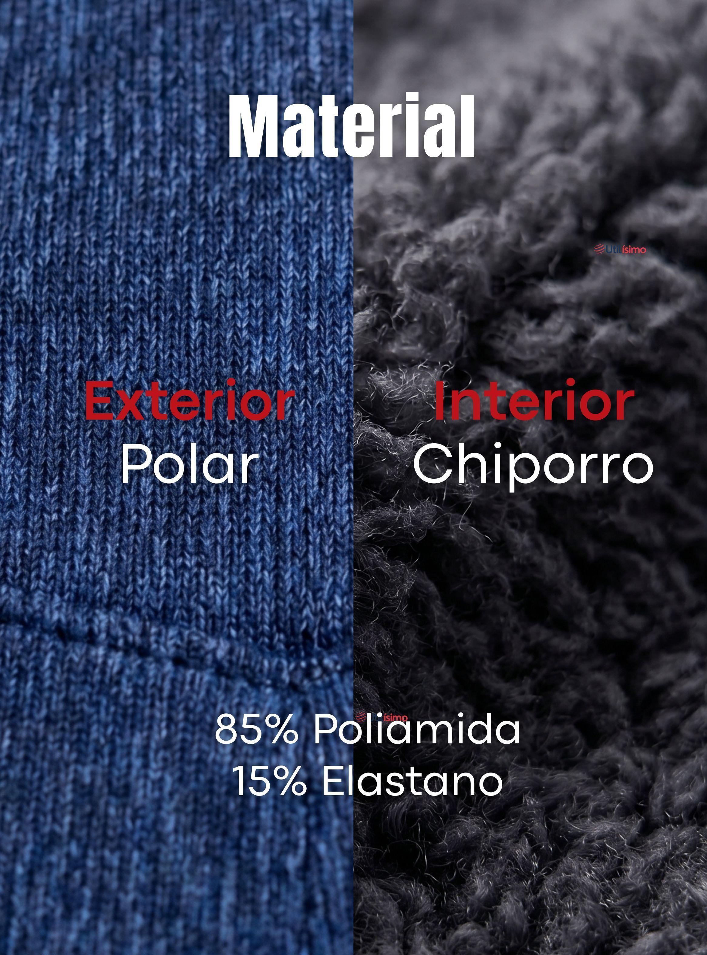 Calza Polar Con Chiporro Térmica Mujer Elásticada de Color Azul Jeans-7