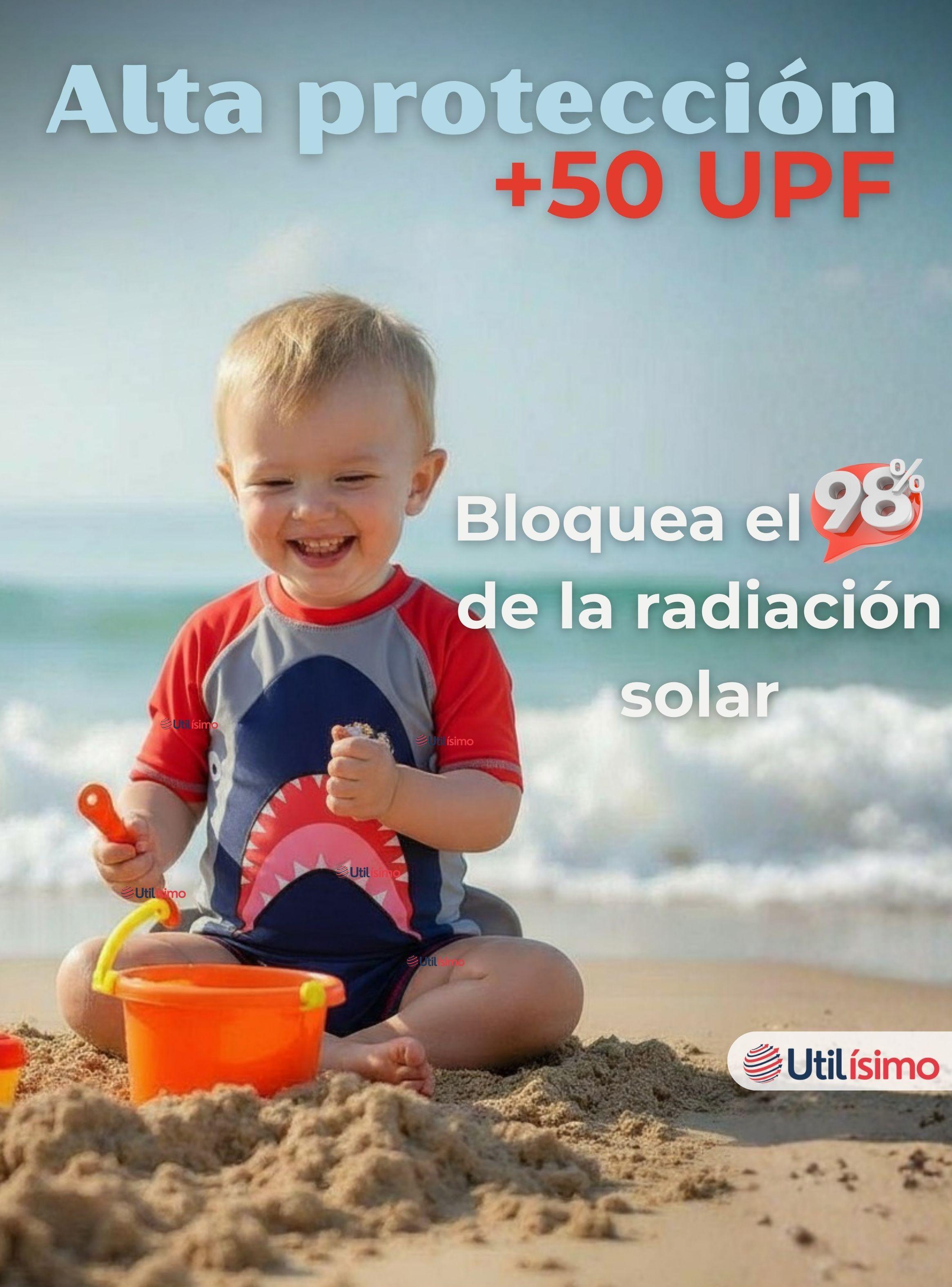 Traje de baño Enterito Con Cremallera para Niño de 2 a 6 años Red Shark-4