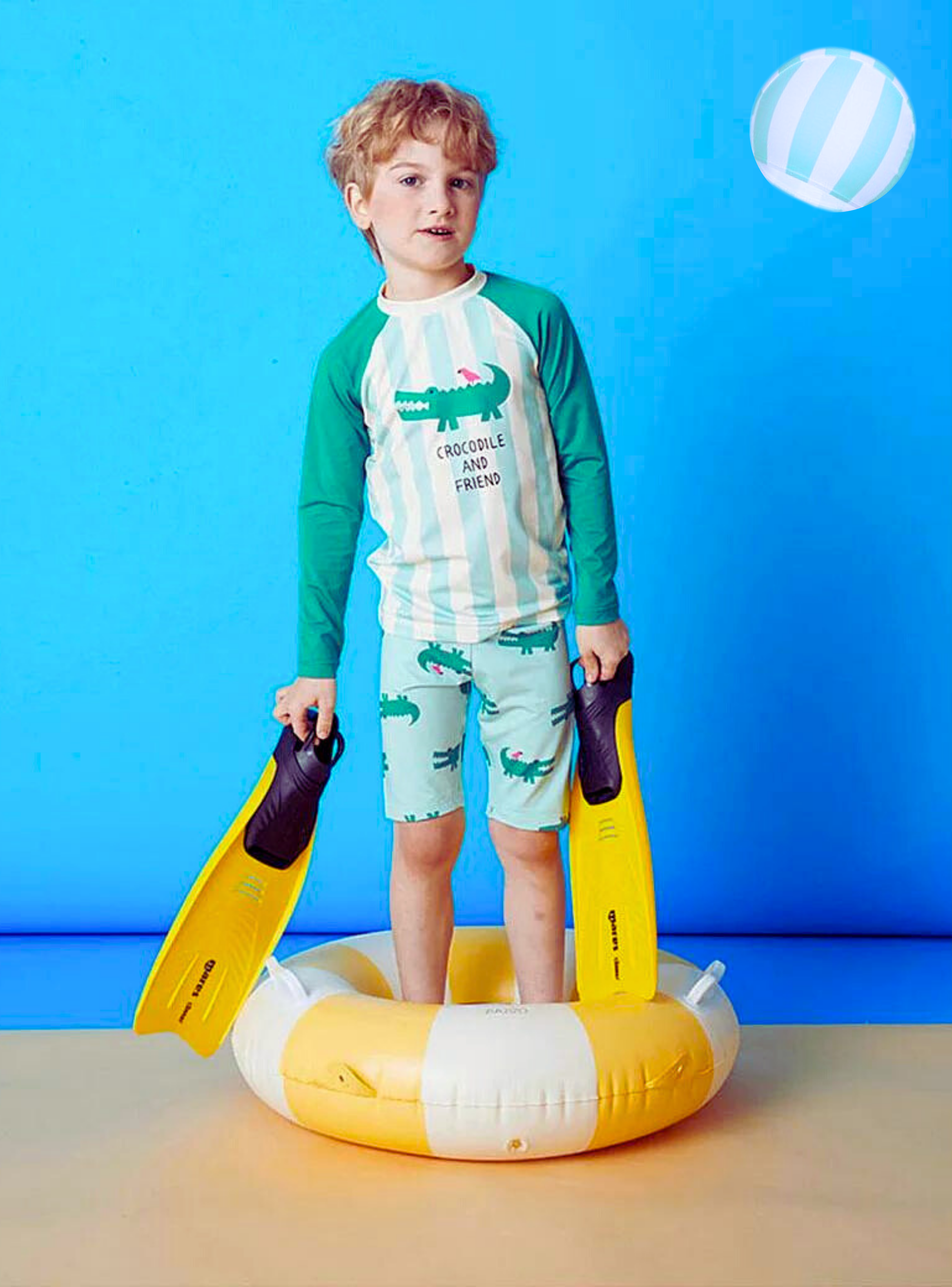 Traje De Baño 3 Piezas Manga Larga Niño Jump Kids Cocodrilo-5