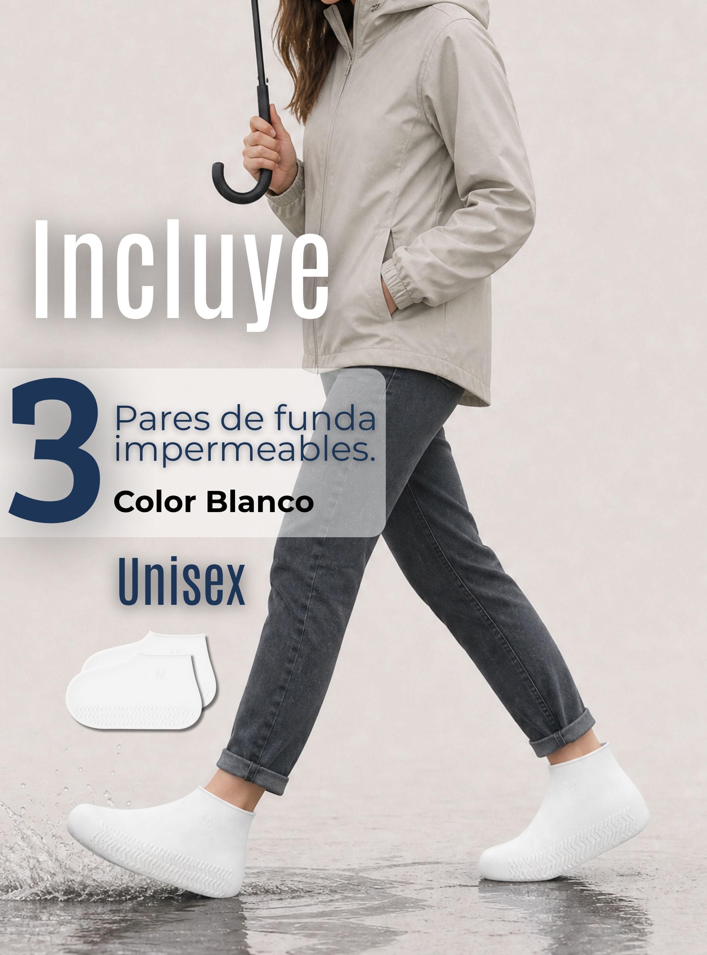 Pack 3 Pares Fundas Cubre Zapatos Blanco Impermeable Surtidas Silicona Antideslizante-2