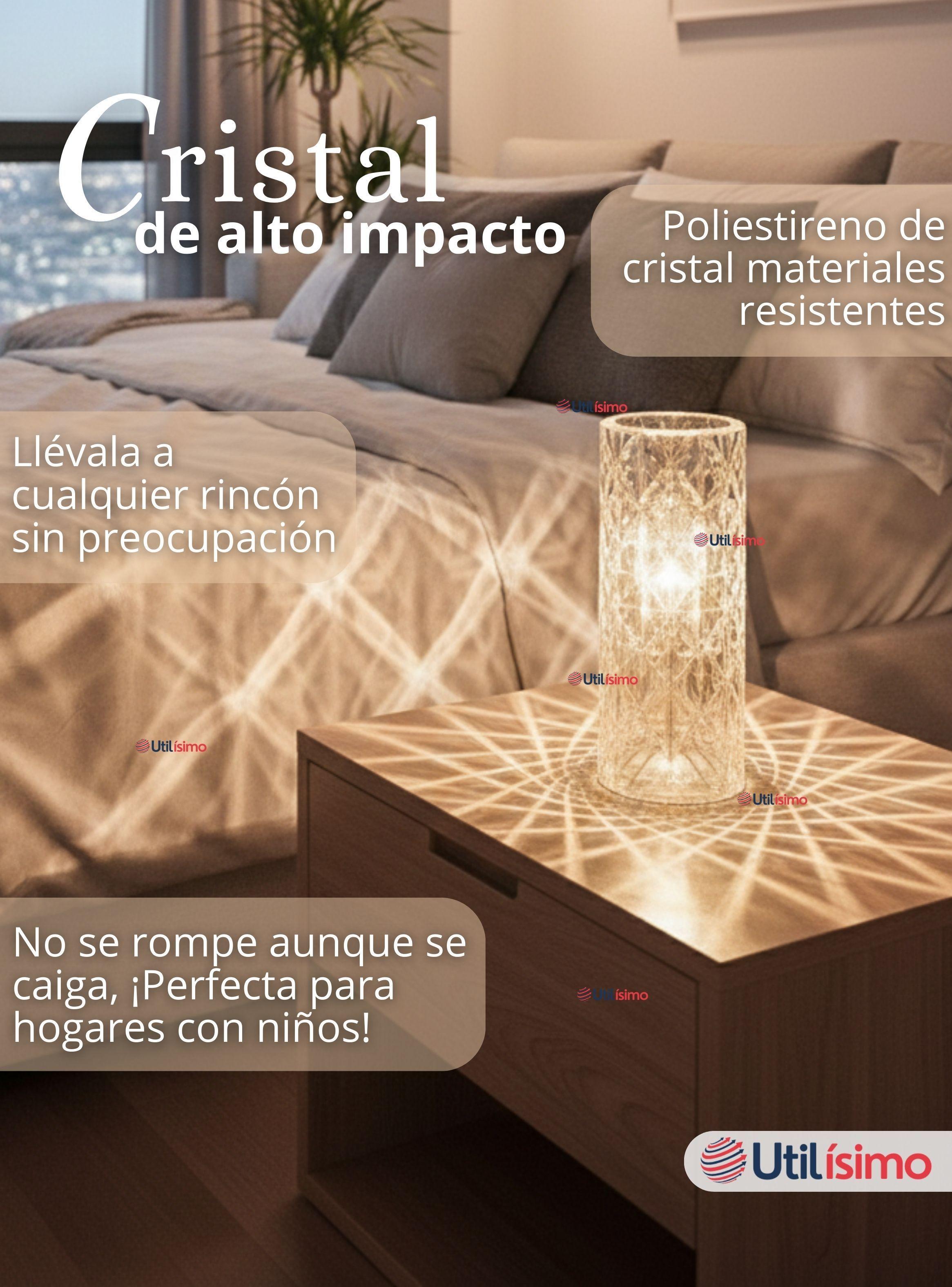 Lámpara Cristal Táctil USB Transparente Para Mesa-7